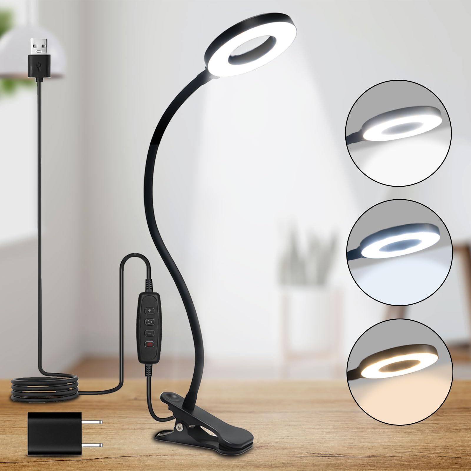 LQWELL LED Klemmleuchte Ringlicht, Clip-On, 3 günstig online kaufen