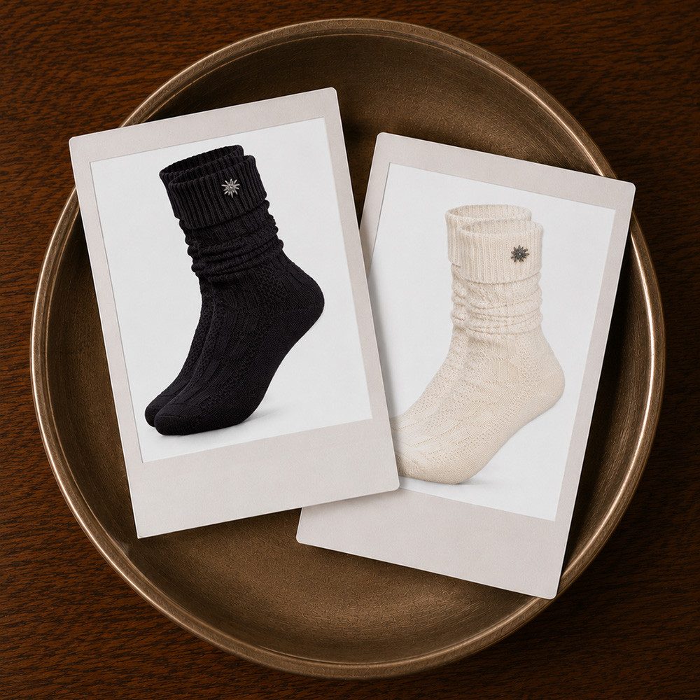 HerzSticht Trachtensocken Damen Kurze Trachtensocken 1er Pack (Modell: Edelweiss) (1-Paar)
