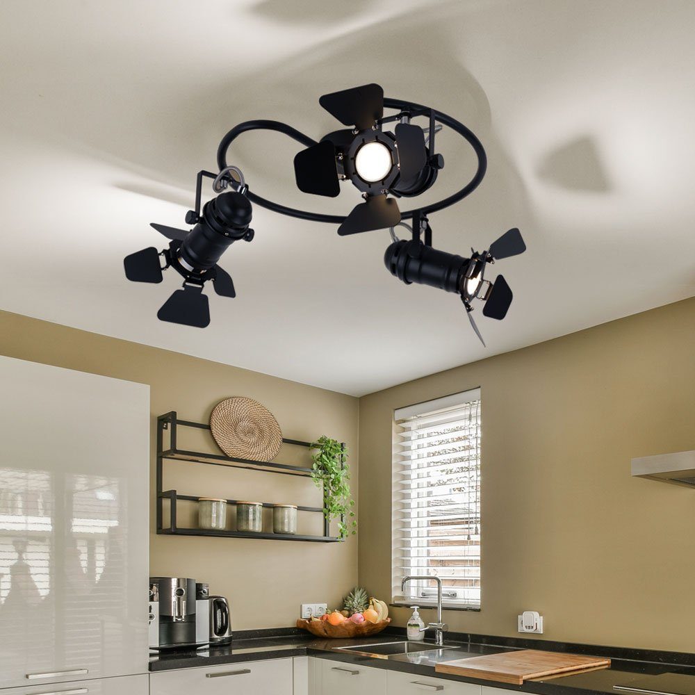 GLOBO LIGHTING Deckenspot, Leuchtmittel nicht inklusive, Kaltweiß, Deckenleuchte schwenkbar Deckenlampe 3-Flammig Deckenstrahler schwarz