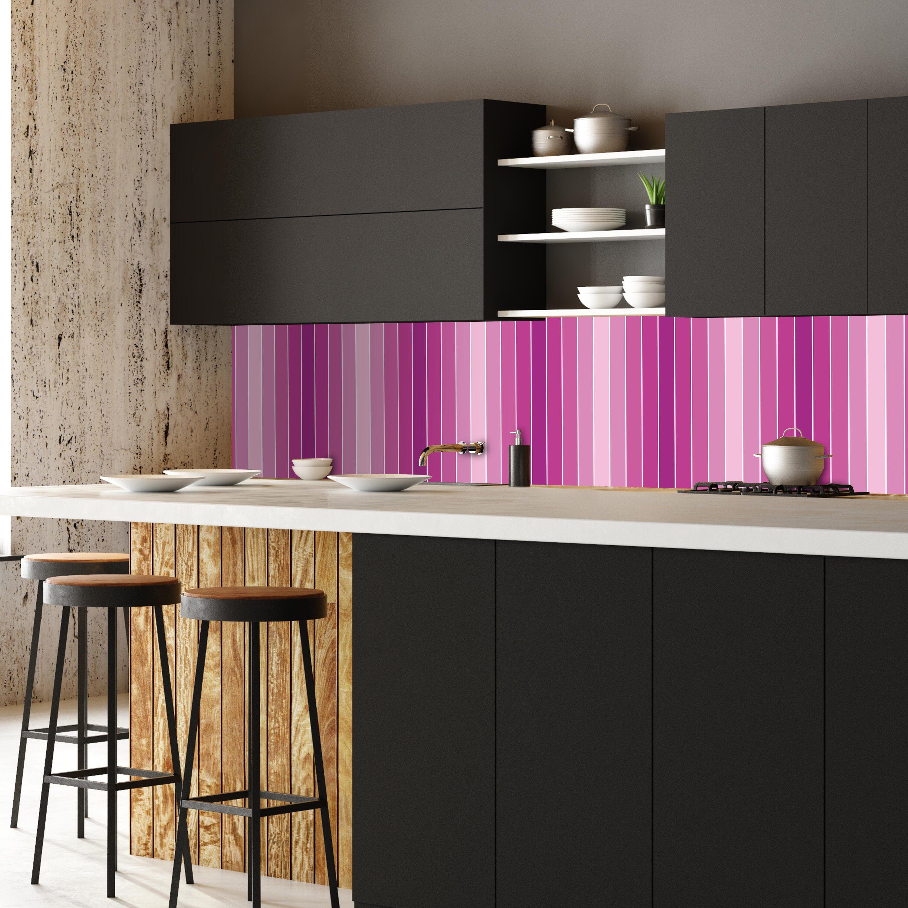 Größen Pink Nischenrückwand versch. Küchenrückwand Muster, Hartschaum Premium (1-tlg), in wandmotiv24