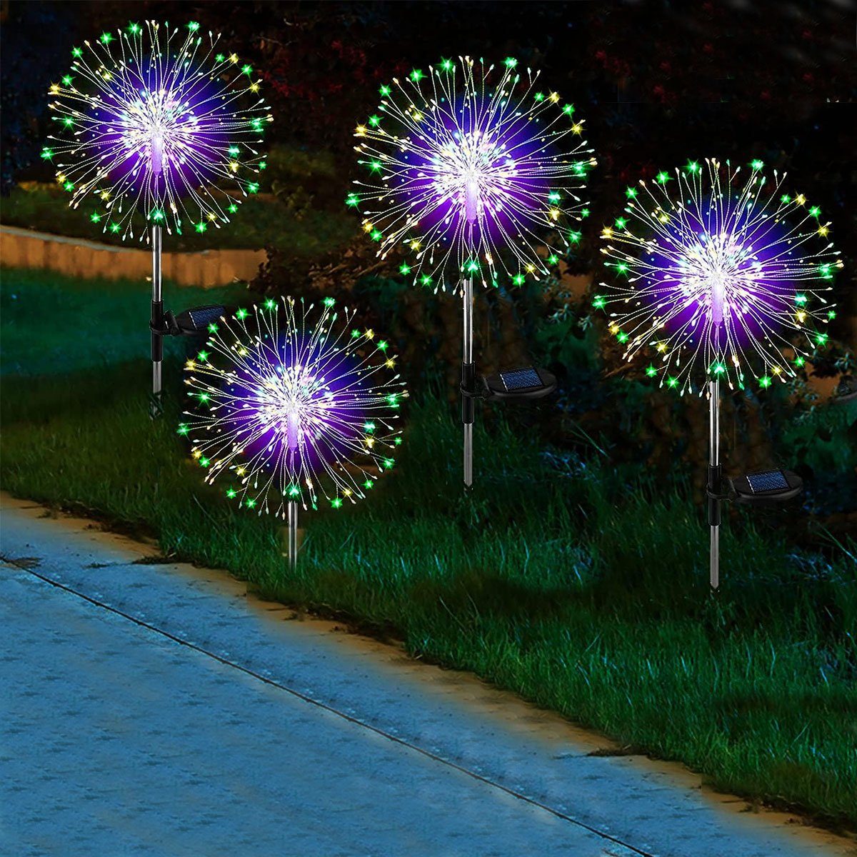 LETGOSPT LED Solarleuchte 2/4x Solar Feuerwerk günstig online kaufen