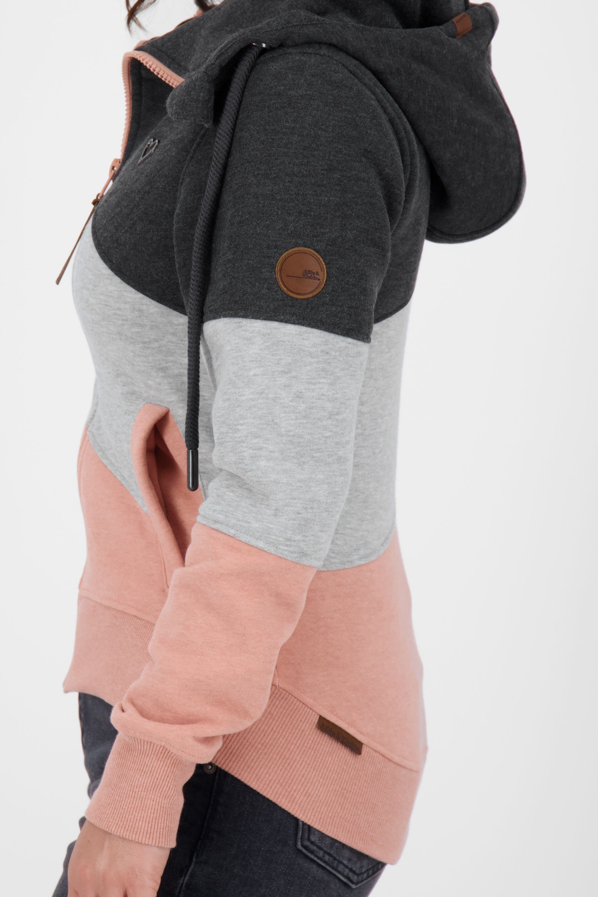 Kapuzensweatjacke, SteffiAK A Sweatjacke Alife Kapuzensweatjacke Sweatjacket melange & mahagonium Damen Kickin