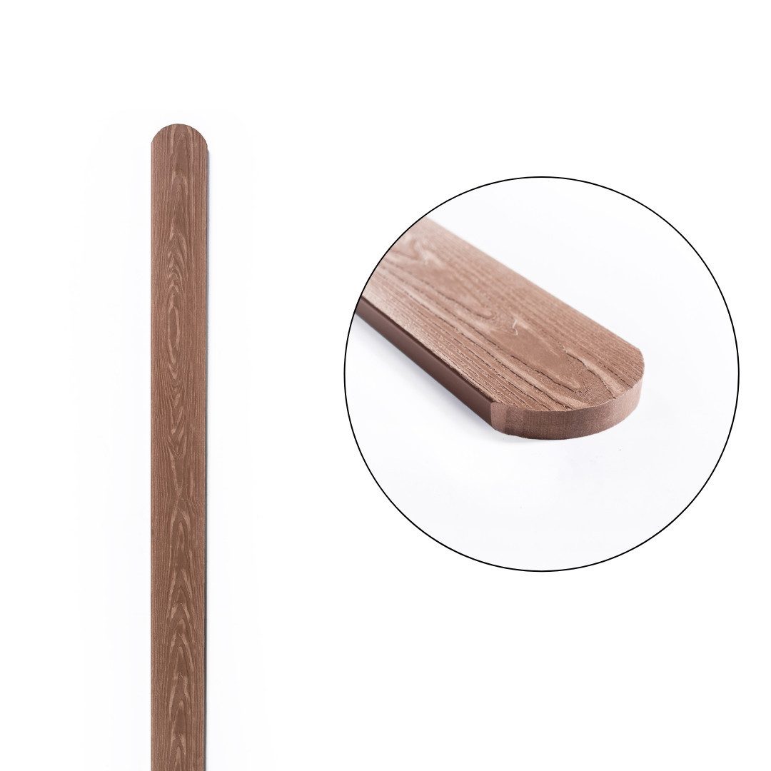 Mega-Holz Gartenzaun WPC Zaunlatten-Paket BRAUN - 10 Stk. Leisten für Gartenzaun, (10-St), 10 Stk. Zaunbretter Für Lattenzaun - Kopf gerundet