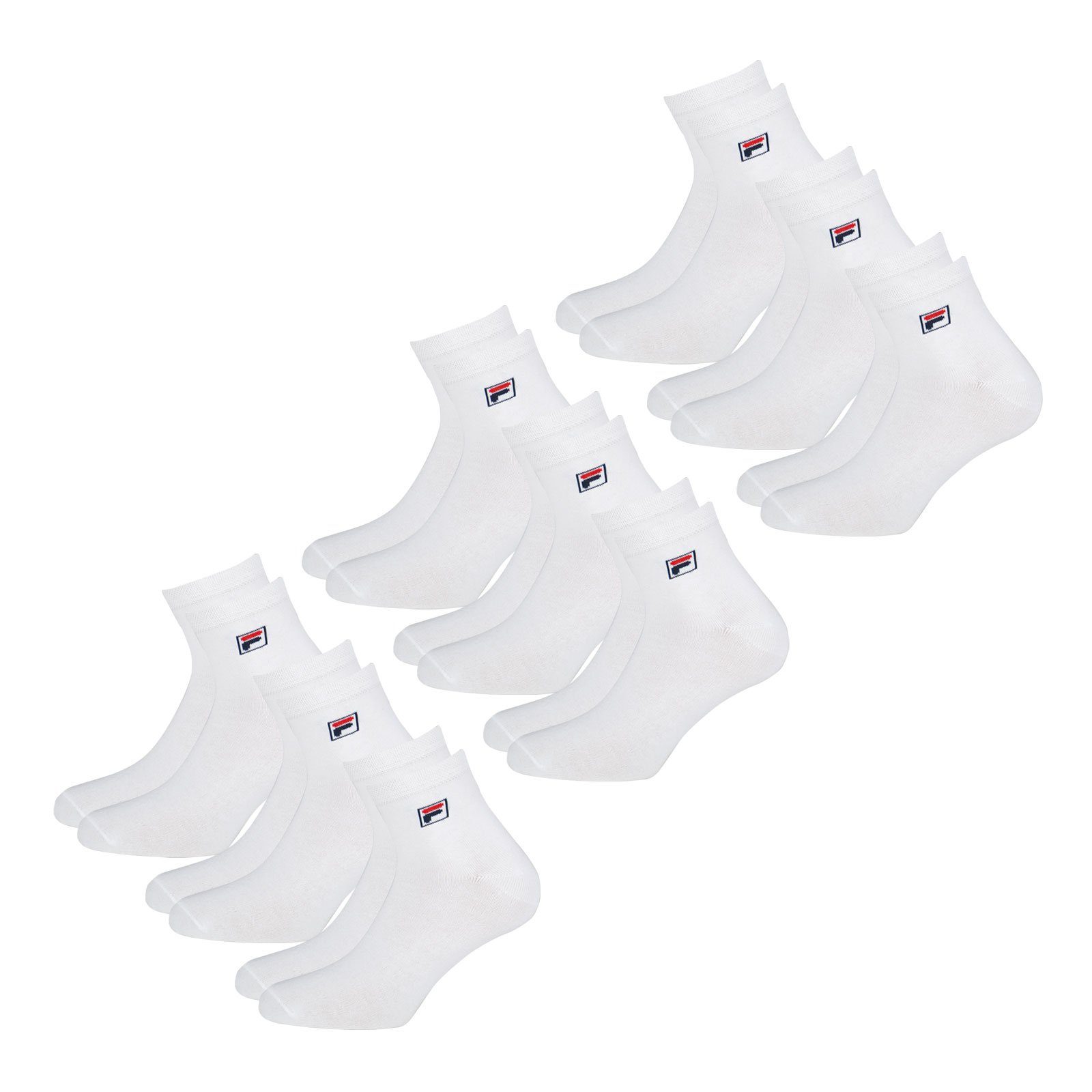 Sportsocken Quarter Piquebund Socken elastischem (9-Paar) Fila mit