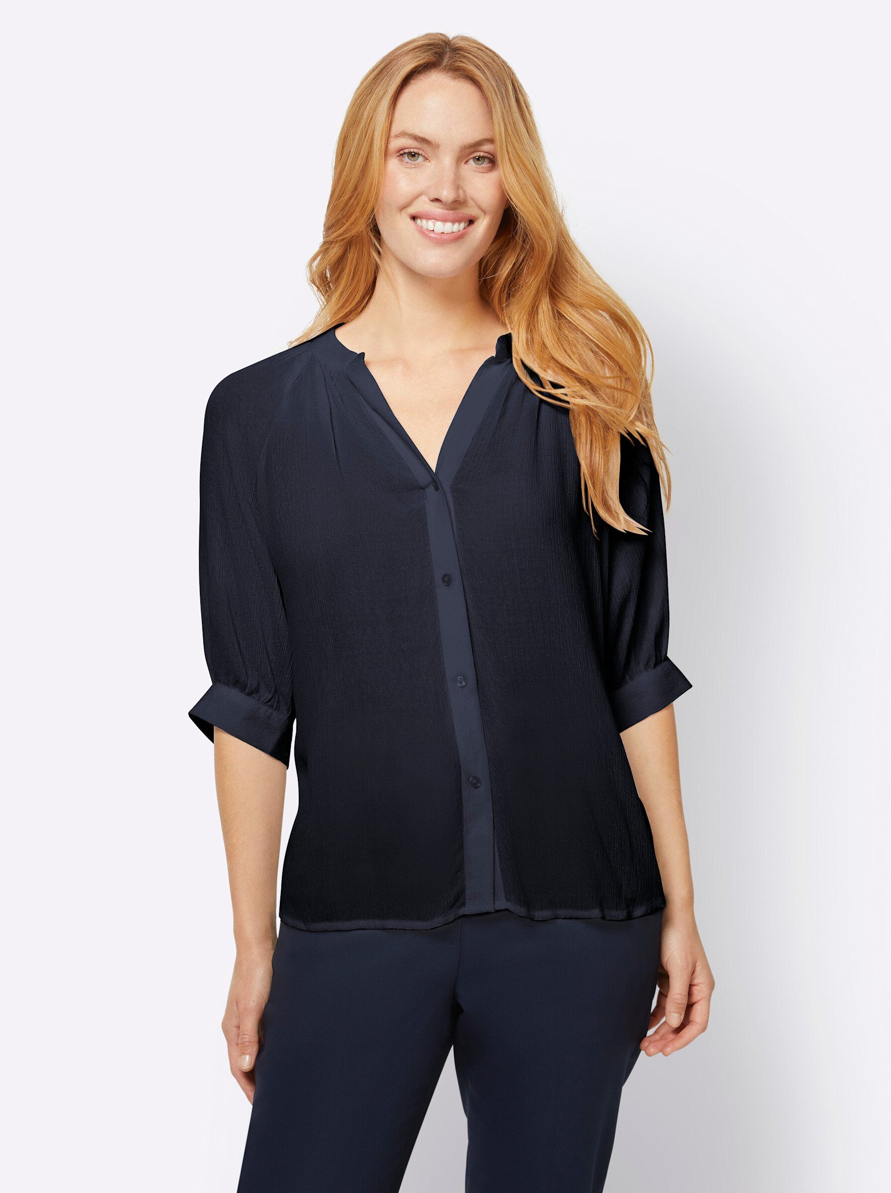 heine Klassische Bluse marine