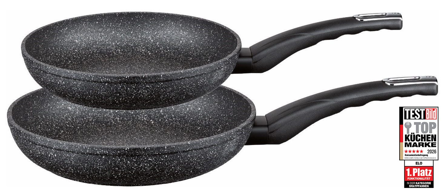 Elo Pfannen-Set Granit Evolution 2 teilig, Aluminium (Set, 2-tlg., je 1 Pfanne Ø 24/28 cm), Induktion
