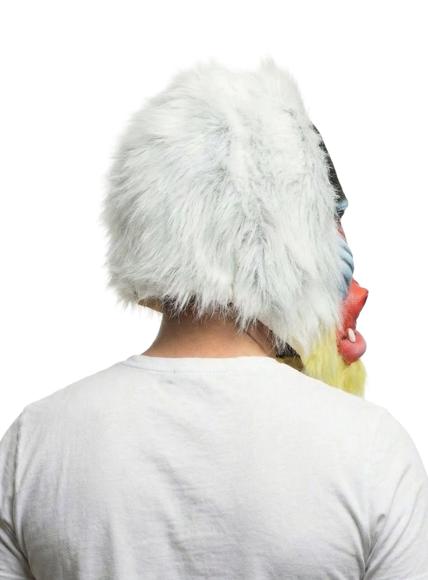 Metamorph Verkleidungsmaske Mandrill - Affen Maske Fasching Halloween Kostüm, Imposante Affenmaske für Karneval und Fasching