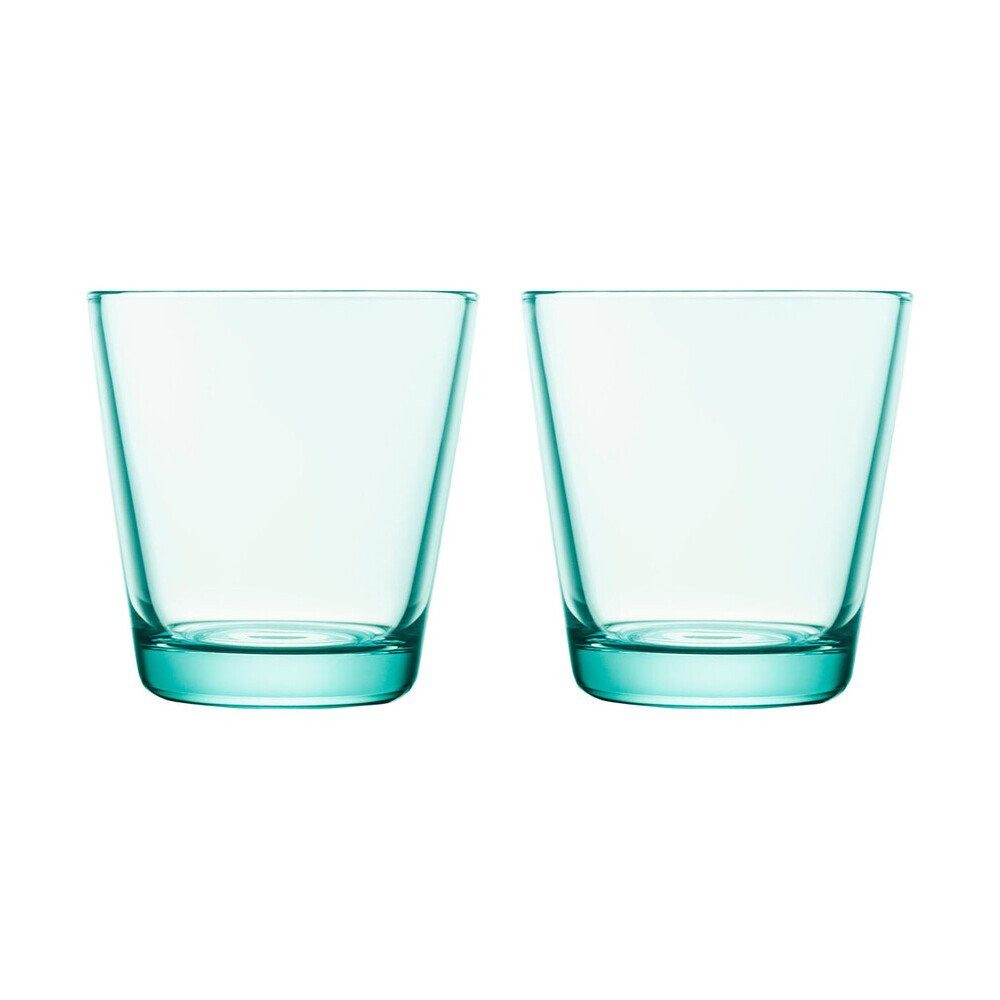 IITTALA Glas Trinkglas 2er-Set 0,21 l Kartio Wassergrün, 1-tlg., Glas, Trinkglas, Ø8cm, Glas, grün