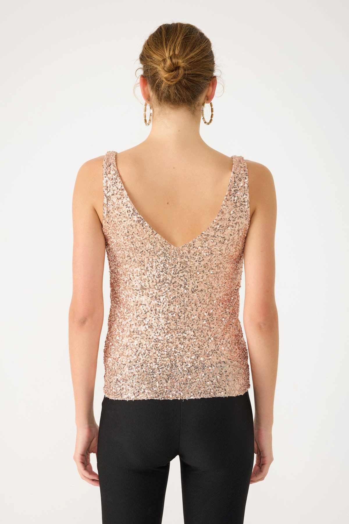 No Matter What Blusentop Paillettenbluse mit V-Ausschnitt – Bild 5 von 5