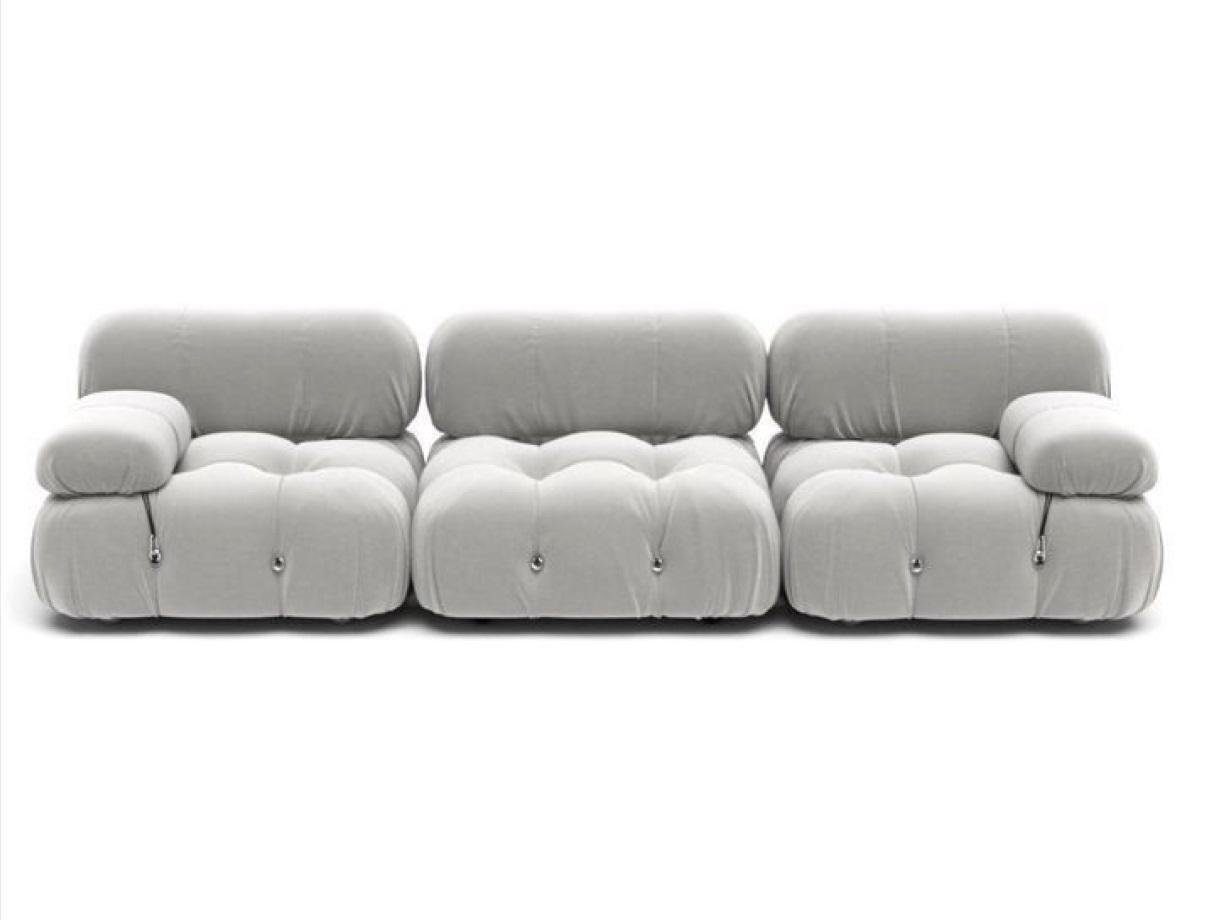 JVmoebel 3-Sitzer Textil Couch Wohnlandschaft Garnitur Design Modern Sofa 3 Sitzer Grau