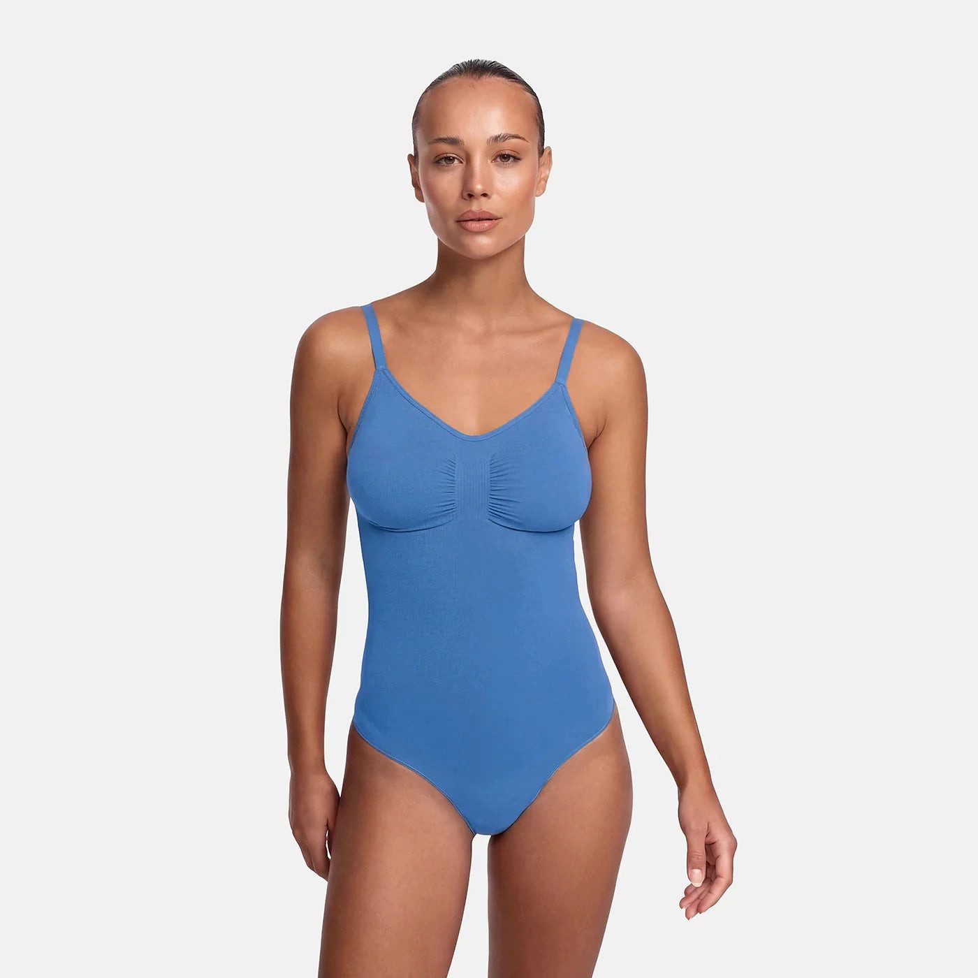 cfab (creamy fabrics) Miederbody Bodysuit Sculpting Shapewear mit Slip-Web Surf Blue-XL (1-tlg) Figurformend