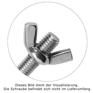 IGcons Flügelmutter 10x Flügelmuttern M6 Amerikanische Form Edelstahl A2 DIN 315, (10-St)