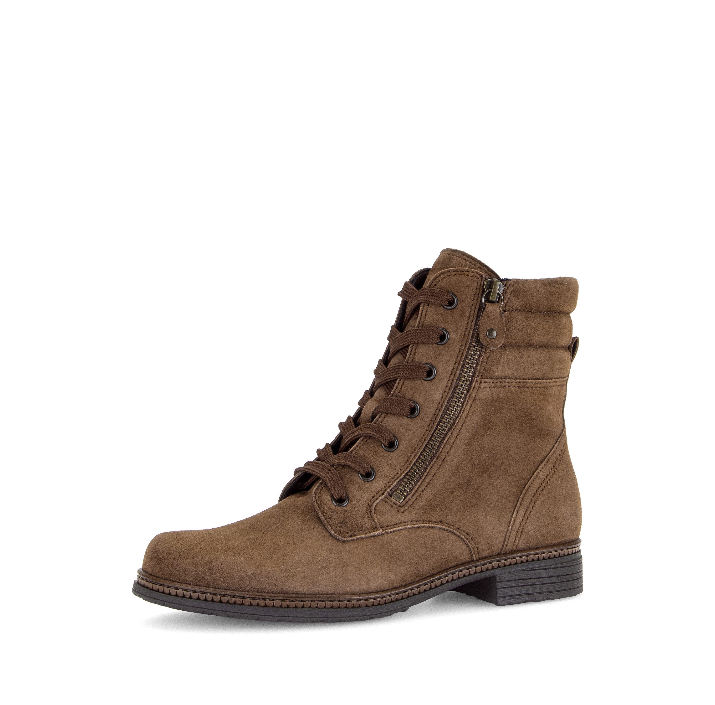 Gabor Schnürstiefelette Blockabsatz, Schnürboots mit gepolstertem Schaftrand