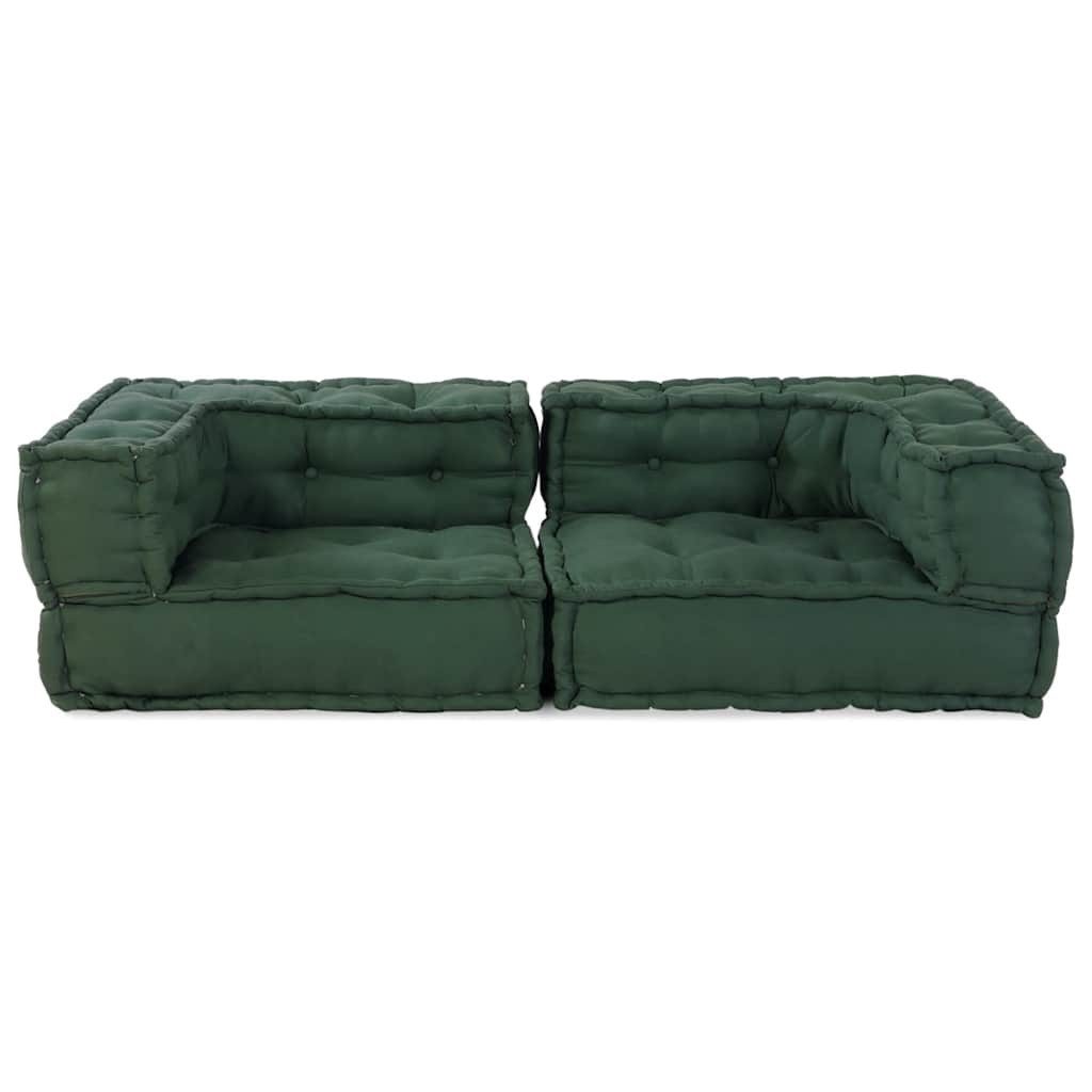 vidaXL Sofa Pouf Modular Sofa Grün günstig online kaufen