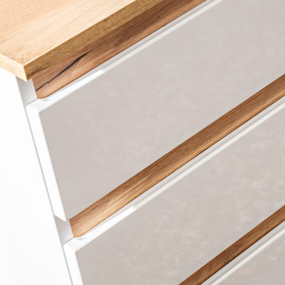 Lomadox washbasin CAMPOS-56, white with Wotan oak 94/63.5/50 cm