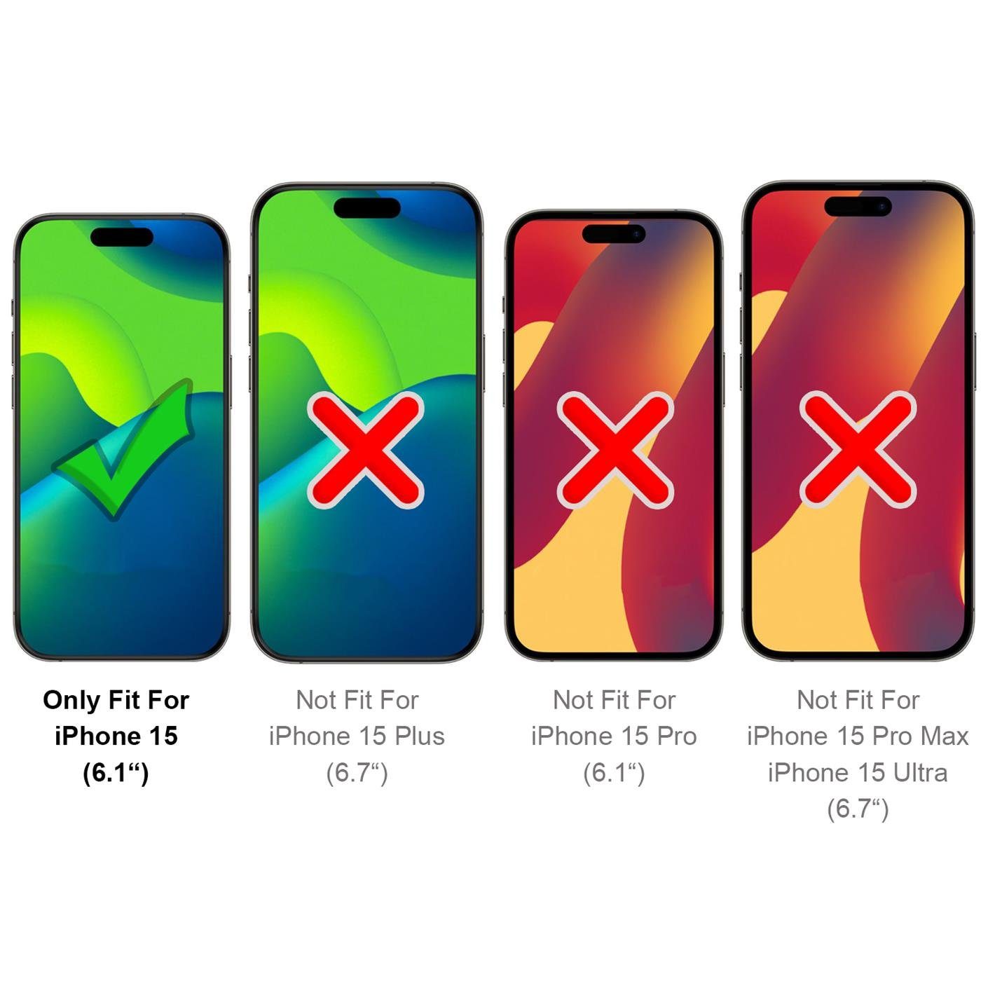 CoolGadget Handyhülle Hybrid Luxury Handy Case für iPhone 15 6,1 Zoll, Hülle Massiv Metallring aufklappbar Schutzhülle für Magsafe Zubehör – Bild 3 von 5