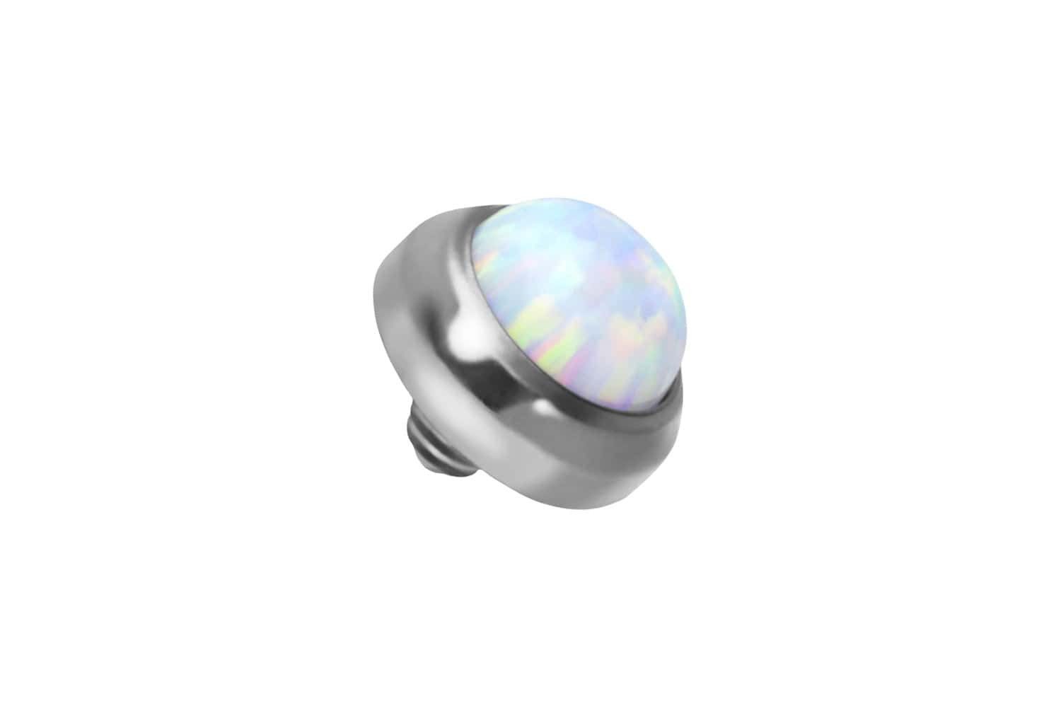 Piercing-Set Titan Dermal Anchor Aufsatz DISC + SYNTHETISCHER OPAL