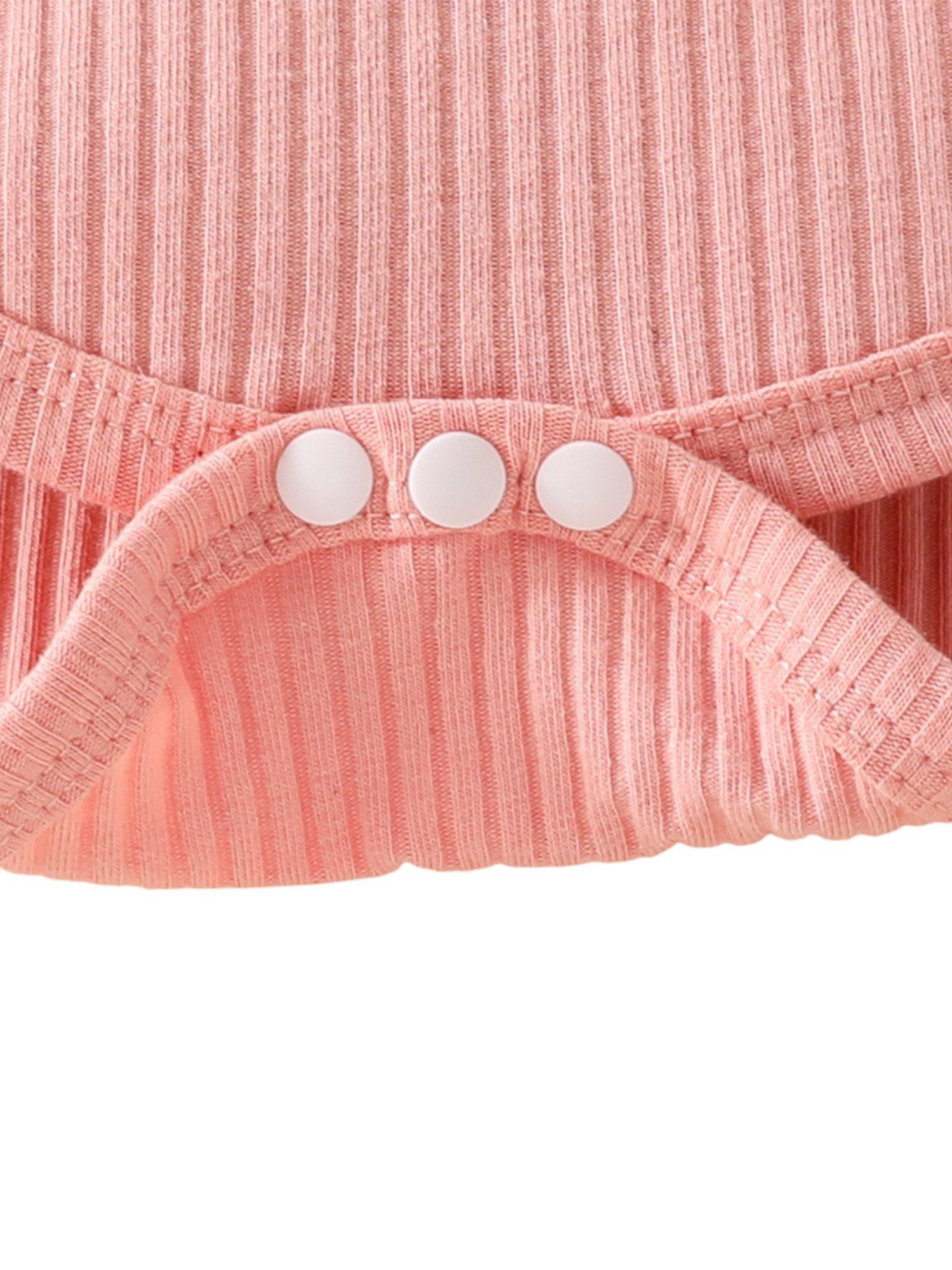 Gluckids Langarmshirt & Hose Baby Mädchen Blumen Strampler+Hose Outfits Rüschen Basic Freizeitanzug (3-tlg) Frühling & Sommer Babykleidung Langarm Overall Set mit Stirnband