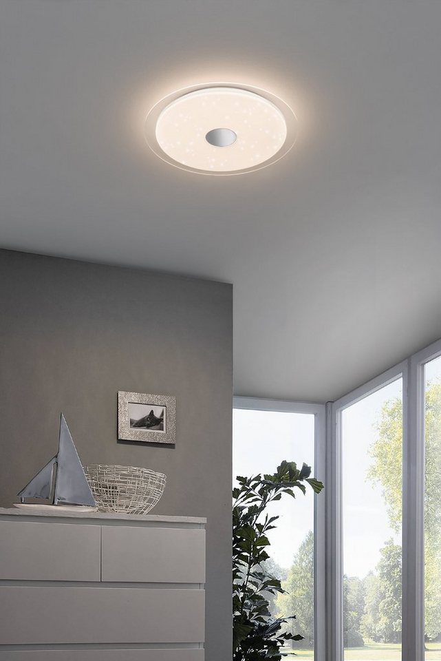EGLO LED Deckenleuchte Igroka, Leuchtmittel inklusive, Wandlampe mit  Kristalleffekt, Deckenlampe, Wohnzimmerlampe