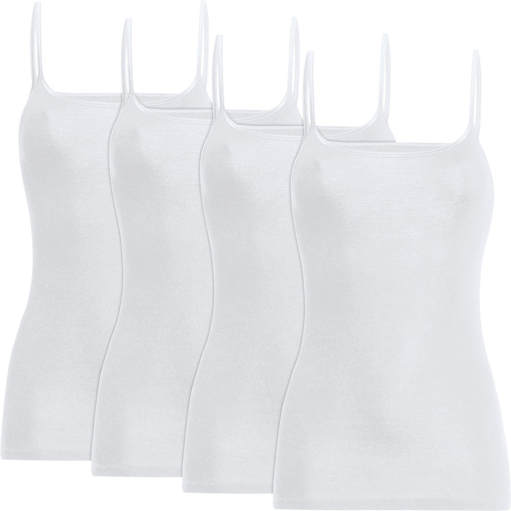 conta Unterhemd Damen-Unterhemd 4er-Pack Feinripp Uni weiß | Unterhemden