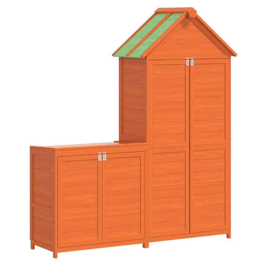 vidaXL Gartenhaus 2-tlg. Geräteschuppen-Set Braun Massivholz Kiefer