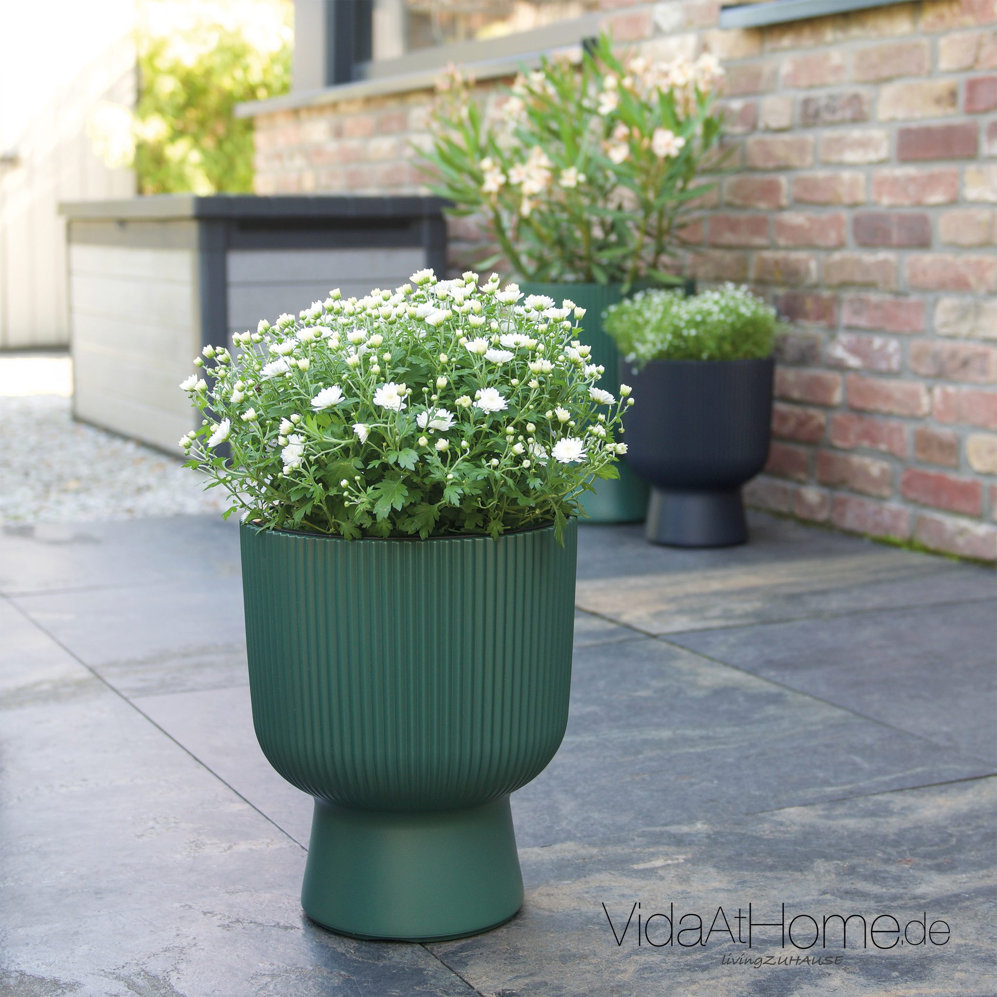 VidaAtHome.de Blumentopf Design-Pflanzgefäß ALVY ø 30er, Modernes Rillendes günstig online kaufen