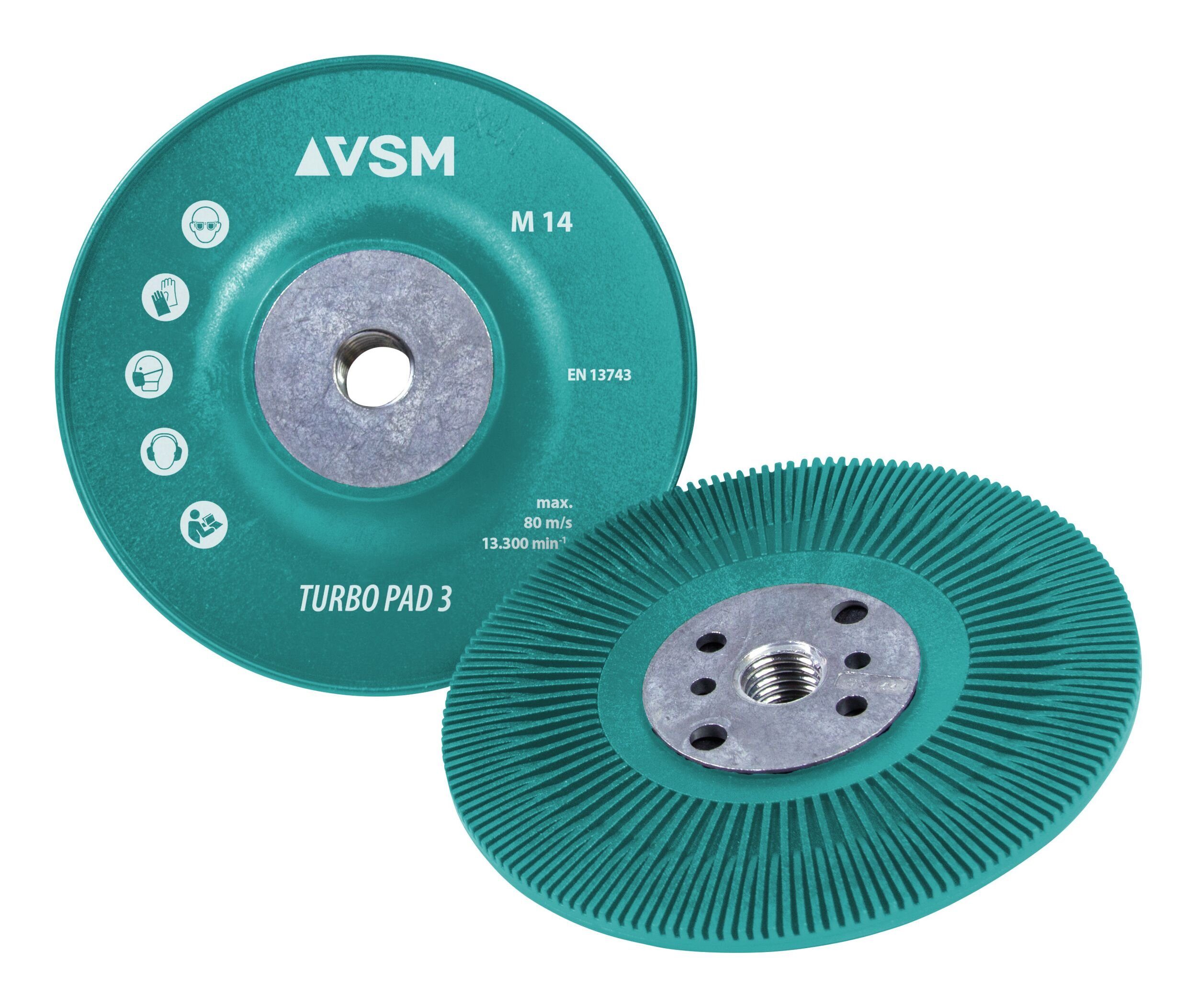 mm Stützteller VSM TURBO 125 Schleifscheibe, 3 M14 PAD