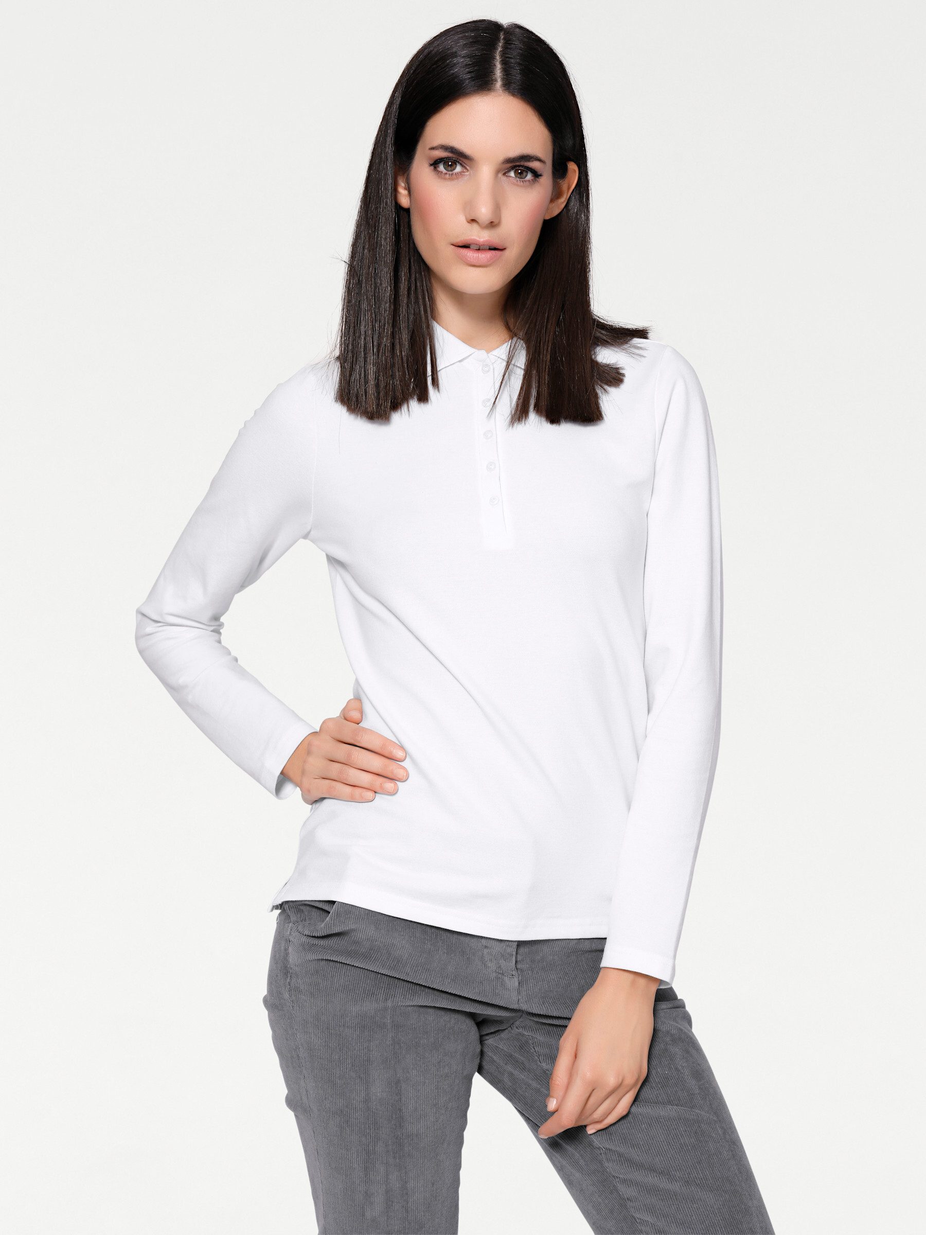 heine T-Shirt Langarm-Poloshirt . günstig online kaufen