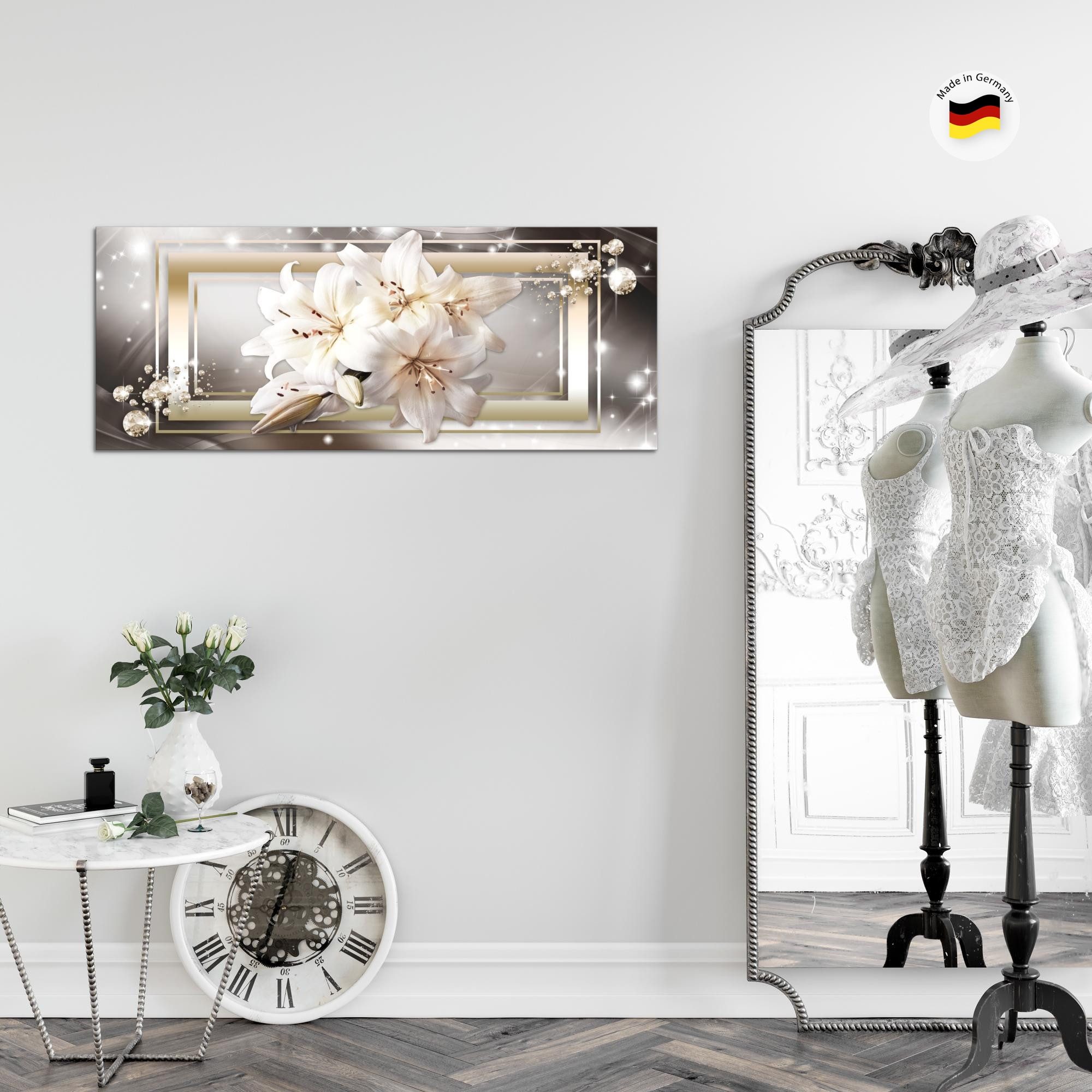 Runa Art Wandbild Wandbild Blumen Bilder XXL Wohnzimmer Schlafzimmer 100 x 40 cm, (1 St) – Bild 4 von 5