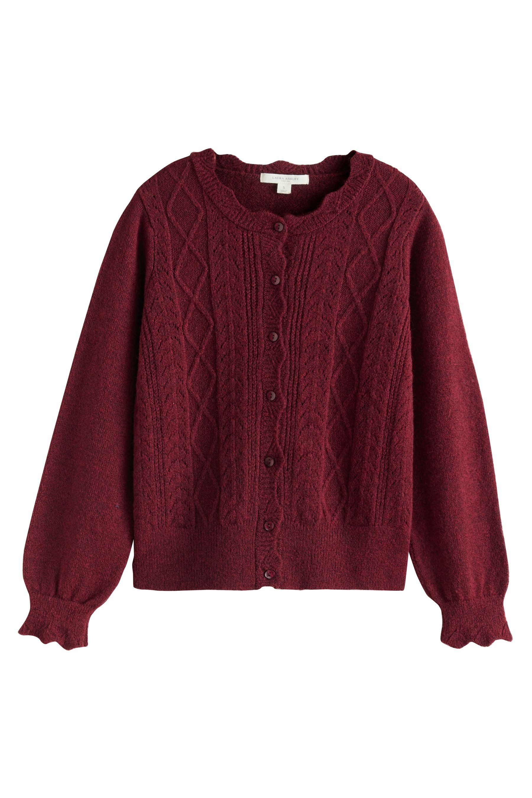 LAURA ASHLEY Strickjacke Laura Ashley Strickjacke mit Pointelle (1-tlg)