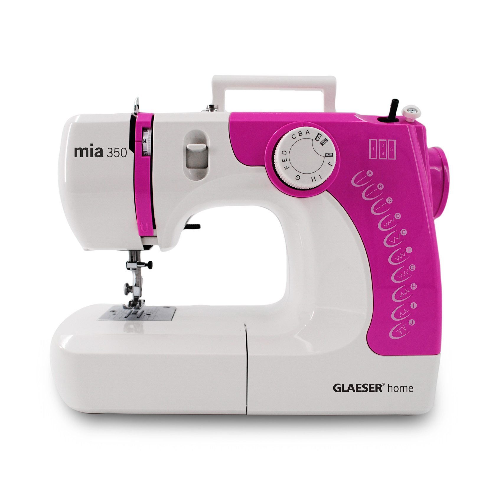 Nähmaschine GLAESERhome Nähmaschine mia350 pink, Anfänger Nähmaschine