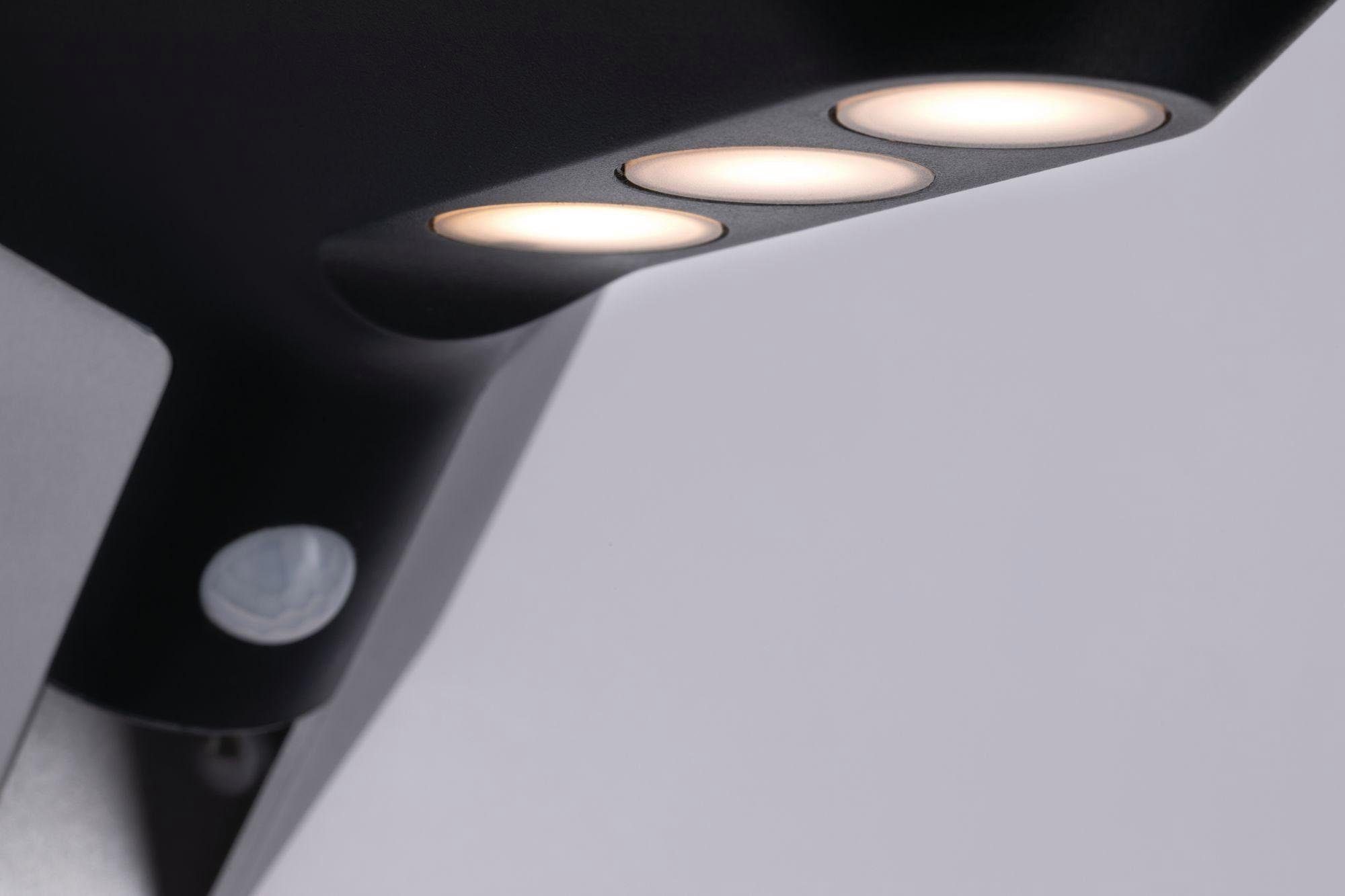 Paulmann LED Außen-Wandleuchte Soley, Bewegungsmelder, integriert, Warmweiß, LED fest LED-Modul