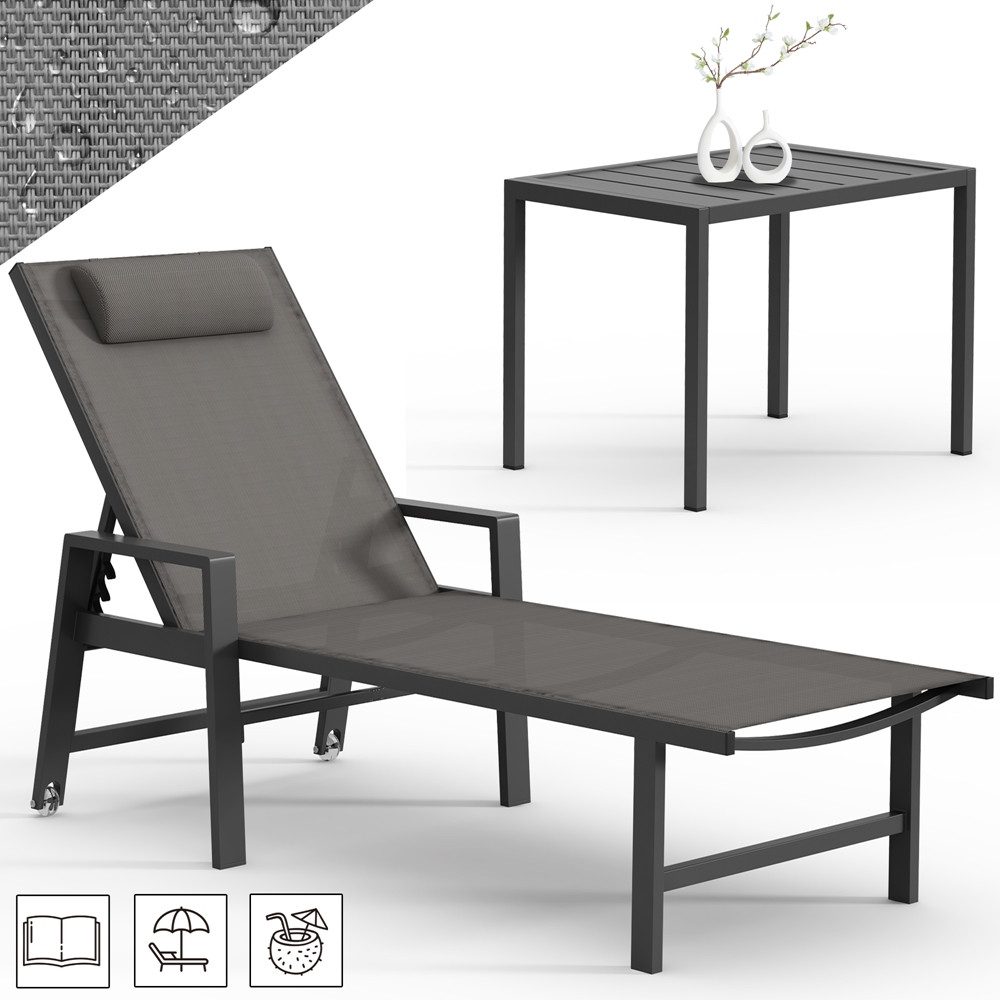 Mucola Gartenliege Aluminium Gartenmöbel Set Sonnenliege günstig online kaufen