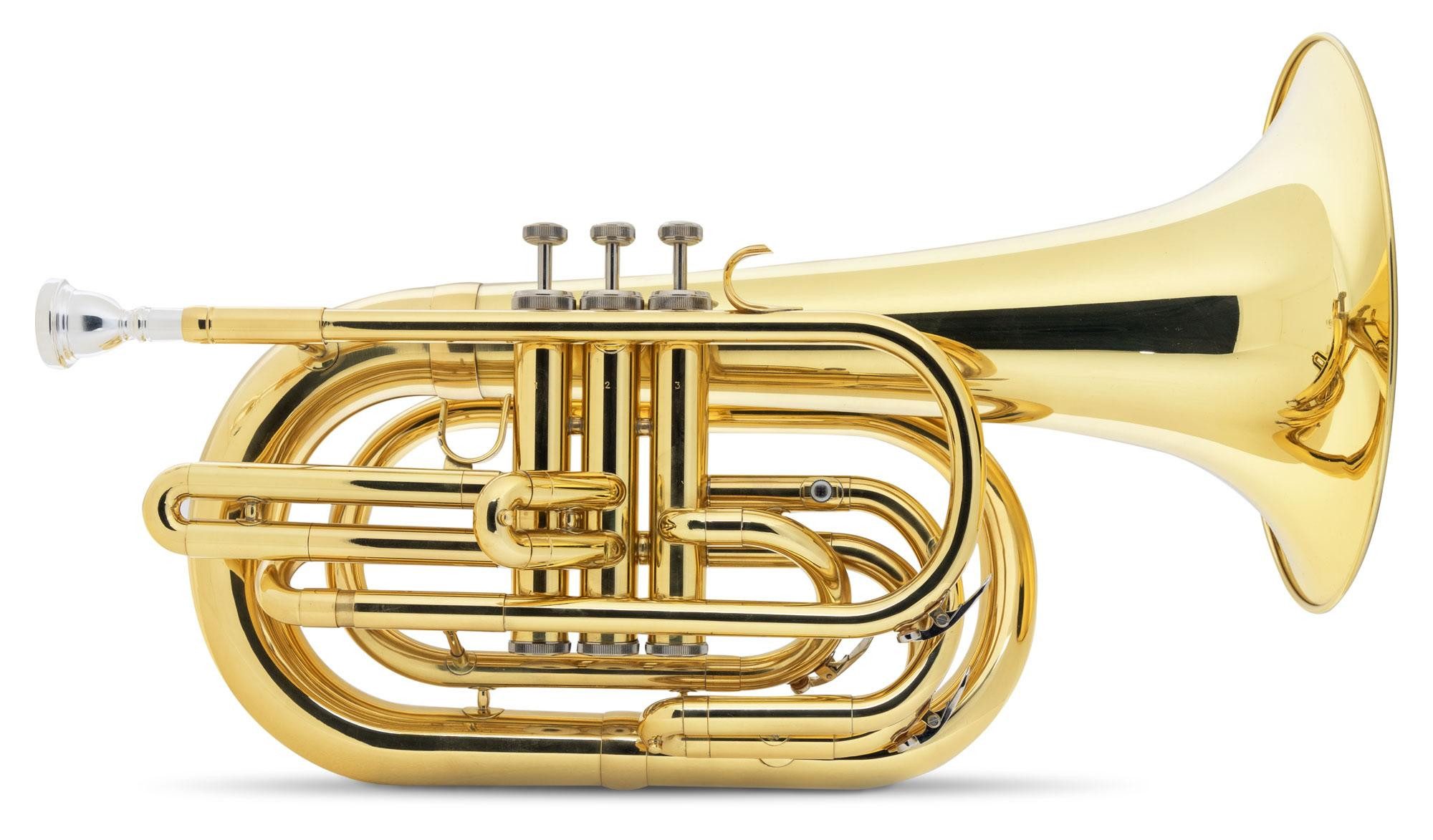 Classic Cantabile Horn MB-33 Marching-Bariton in Bb mit Koffer und Mundstück Bb, Graviertes Schallstück, Inkl. Koffer und Mundstück