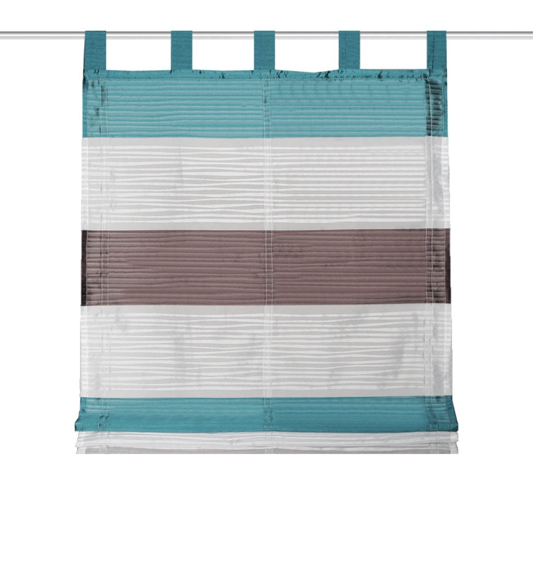 HOME WOHNIDEEN Scheibengardine Raffrollo Schlaufen GABI 79583, Querstreifen, versch. Breiten, Scherli (1 St), halbtransparent, Polyester