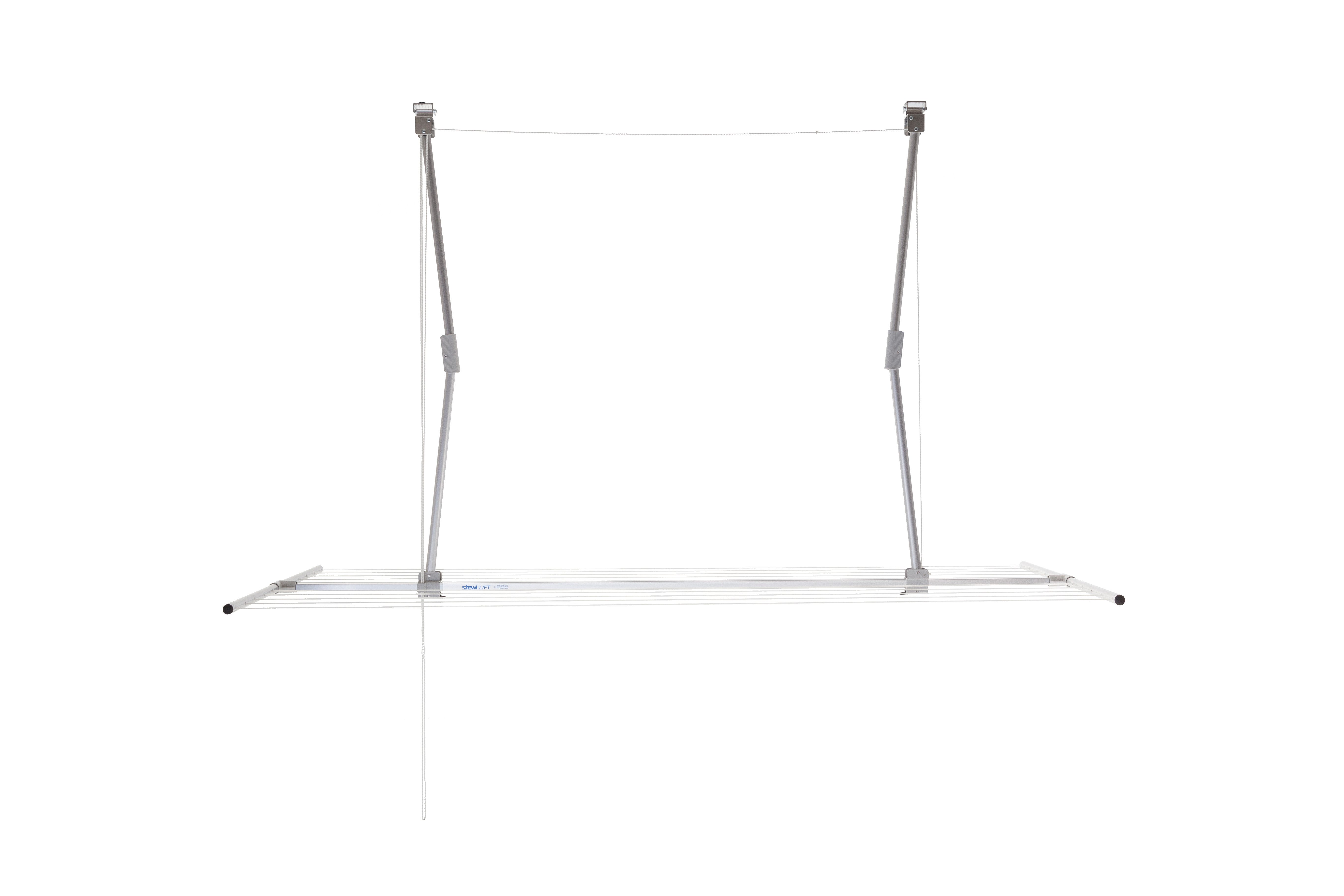 Stewi Wäscheständer Deckentrockner Lift 128-184cm x 70 cm, platzsparend, Aluminium/Kunststoff