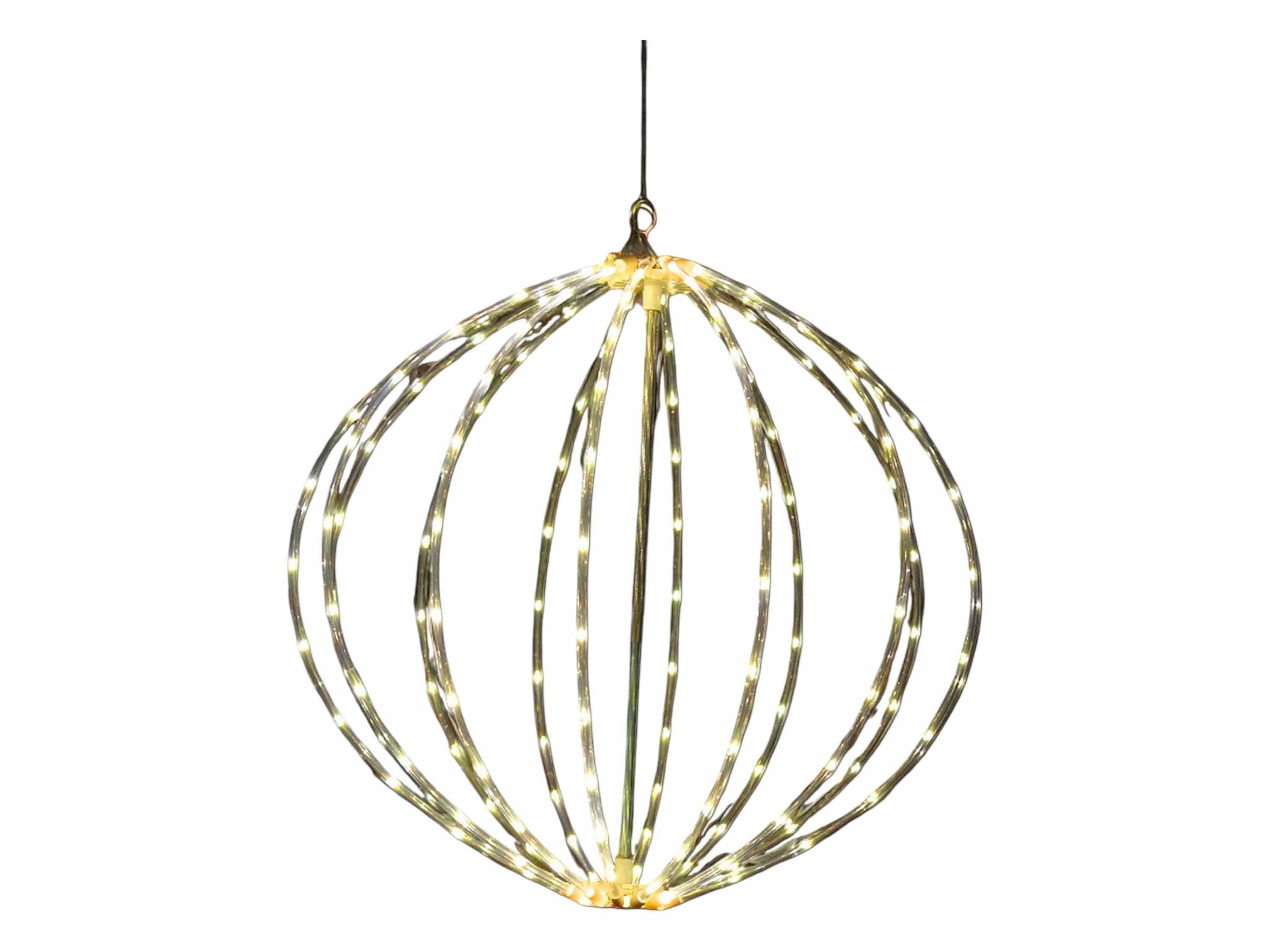F-H-S International LED Kugelleuchte, LED, warmweiß, 40cm 160 LED warmweiß 6/18h Timer Innen Außen
