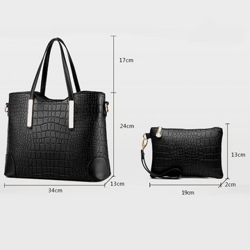 GelldG Henkeltasche Mode Handtaschen Damen Groß Handtaschen Set Umhängetasche (2-tlg)