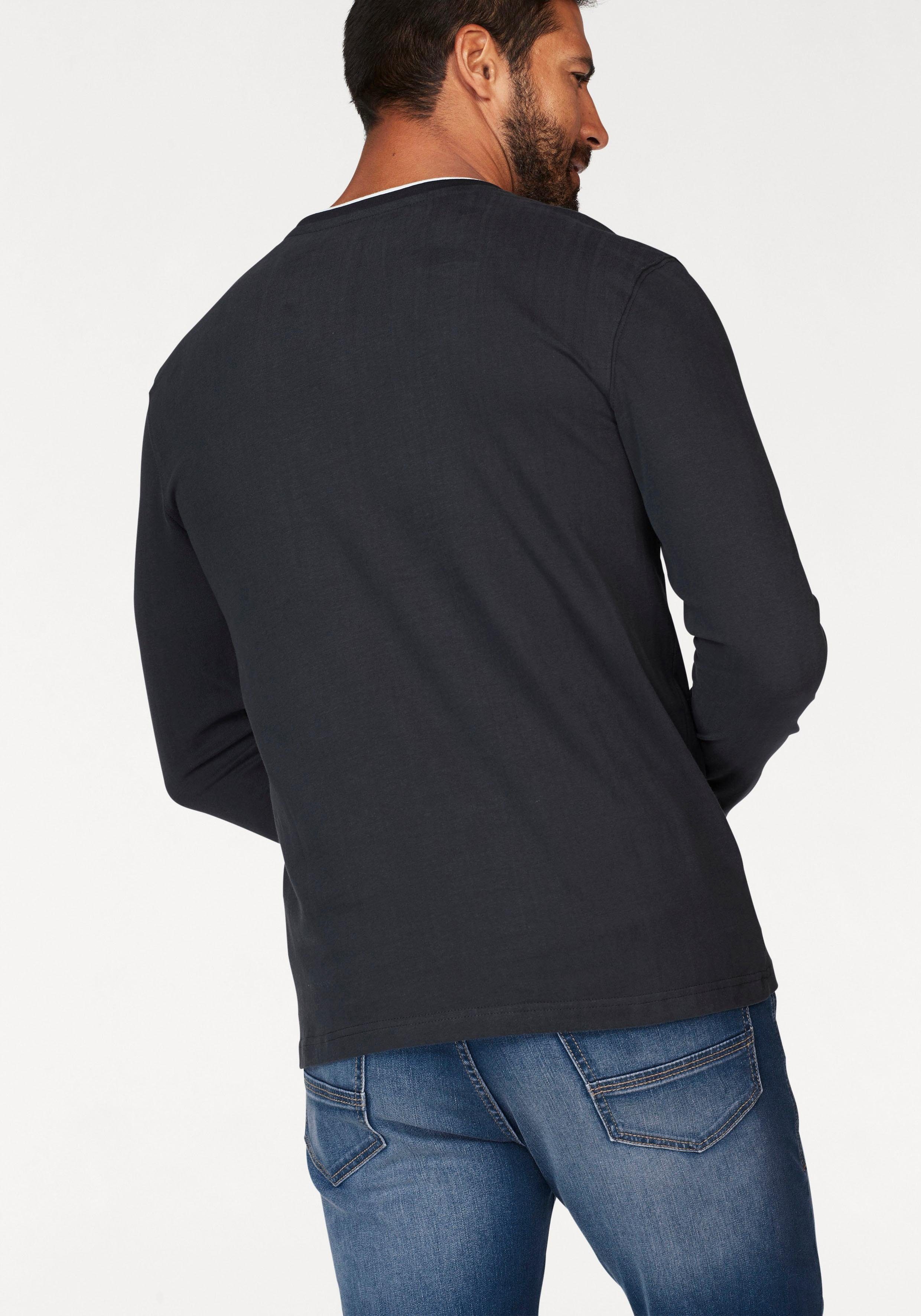 Man's World Langarmshirt neue Farbe! Langarm, bedruckt, Rundhalsausschnitt, aus 100% Baumwolle