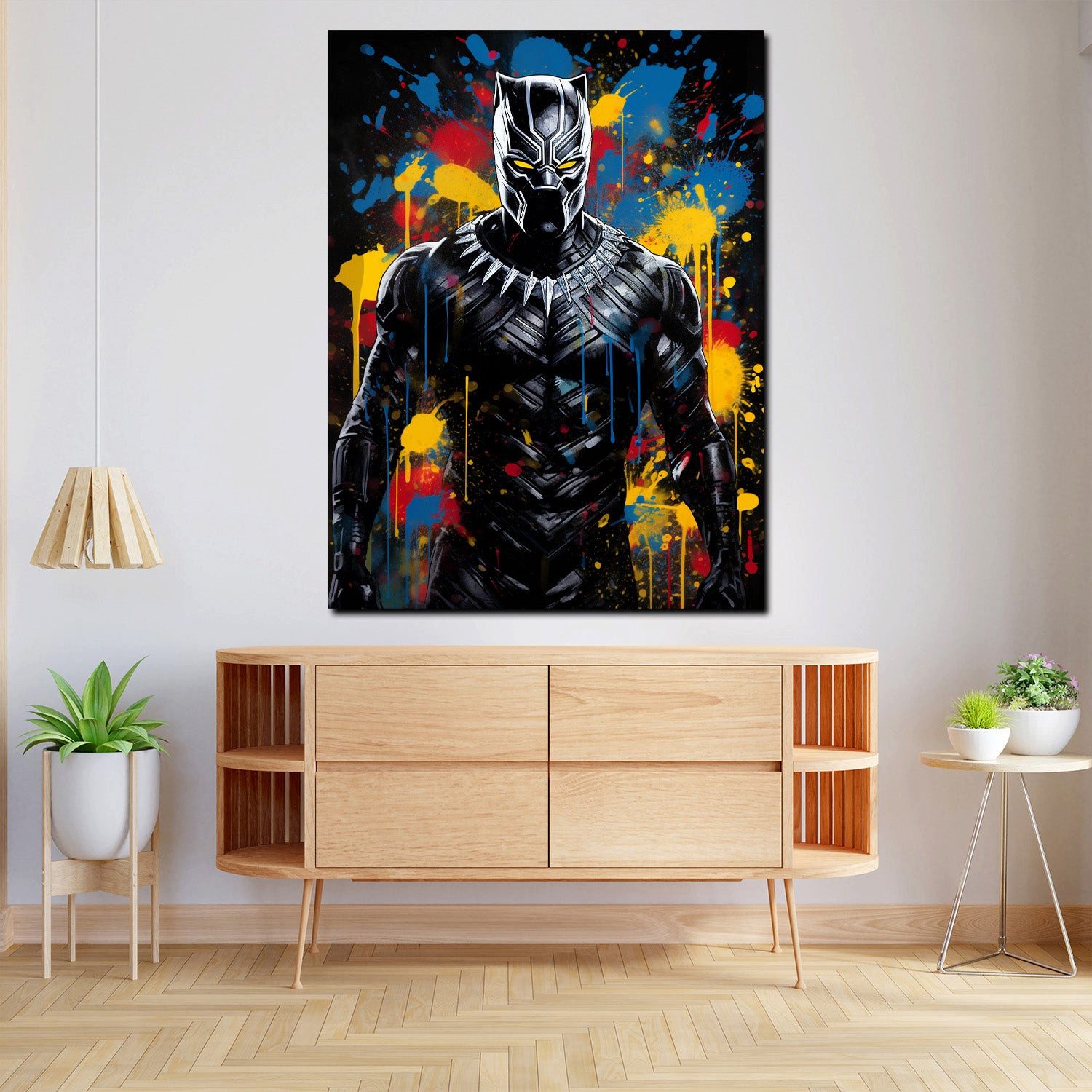 Artedinoi Leinwandbild Black Man Film Panther Pop Art Leinwandbild Wandbild Kunstdruck XL Wan