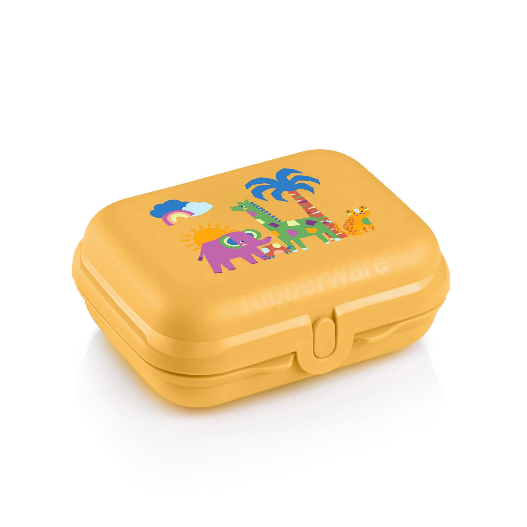 Vorratsdose Tupperware kleine Snackbox Safari für Kinder gelb