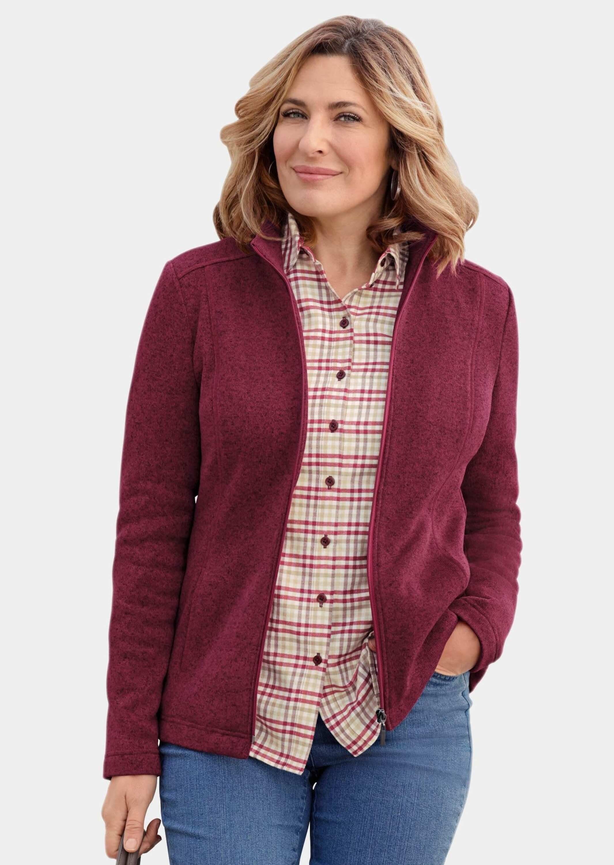 GOLDNER Fleecejacke Kurzgröße: Kuschelweiche Strickfleece-Jacke Kuschelweic günstig online kaufen