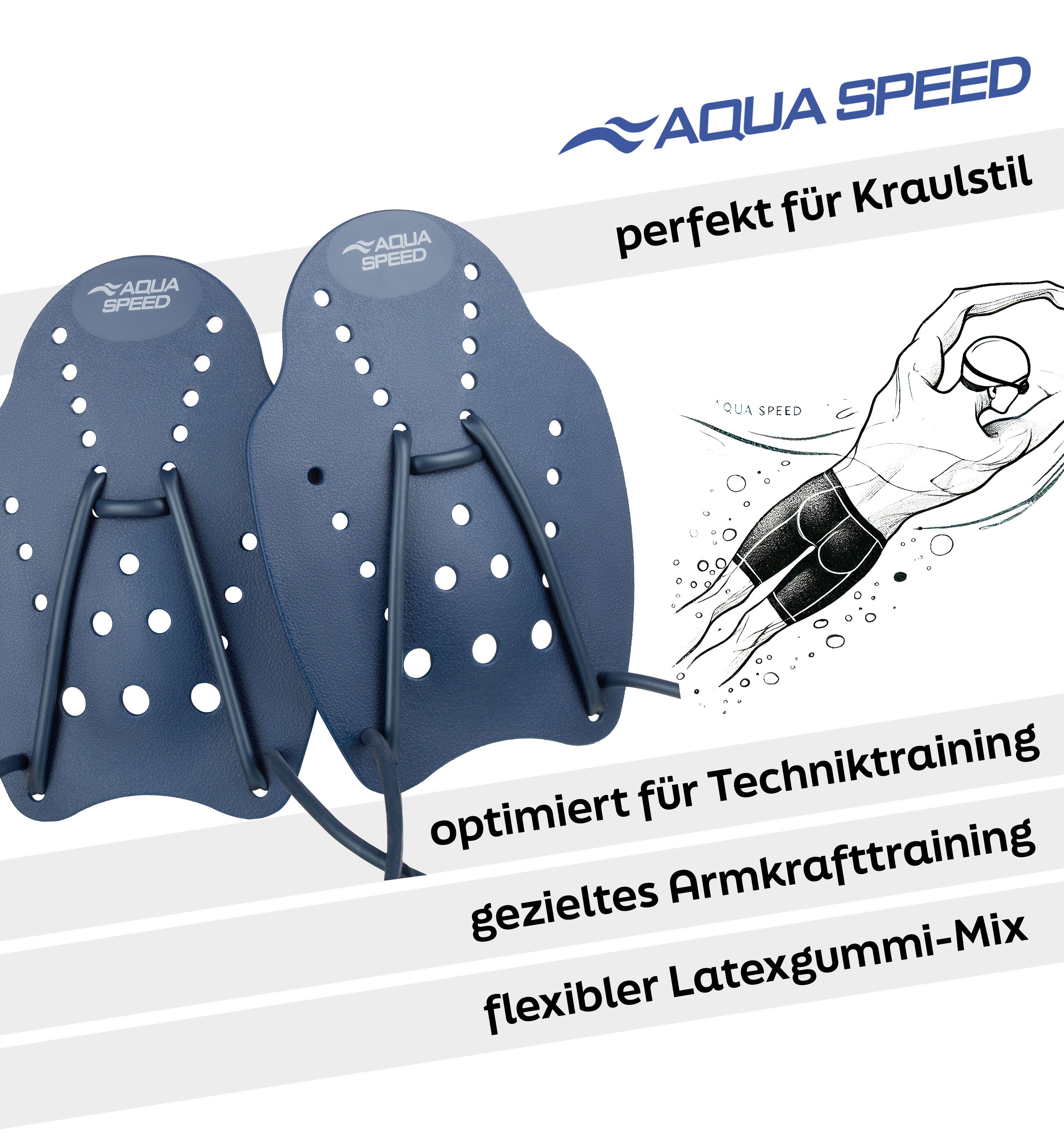 Aqua Speed Schwimmhilfe HAND PADDLE Trainingsgerät – Für Triathlon & Technik – Gr. M (Techniktraining im Schwimmen – Für Schule & Leistungssport)