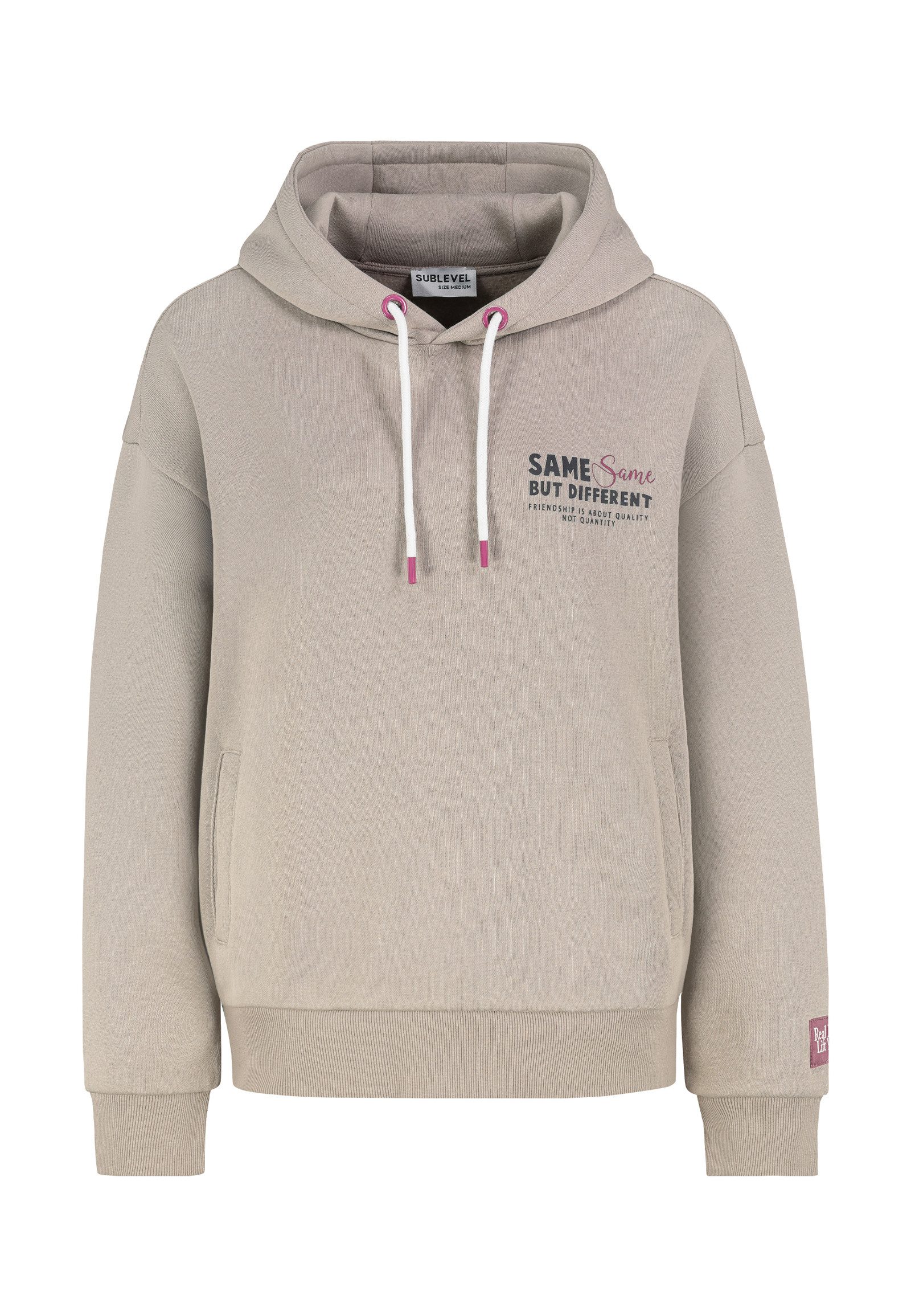 SUBLEVEL Kapuzenpullover Damen Hoodie mit schrägen Eingrifftaschen Sweater, Kapuzensweatshirt mit Eingrifftaschen, mit Kapuze