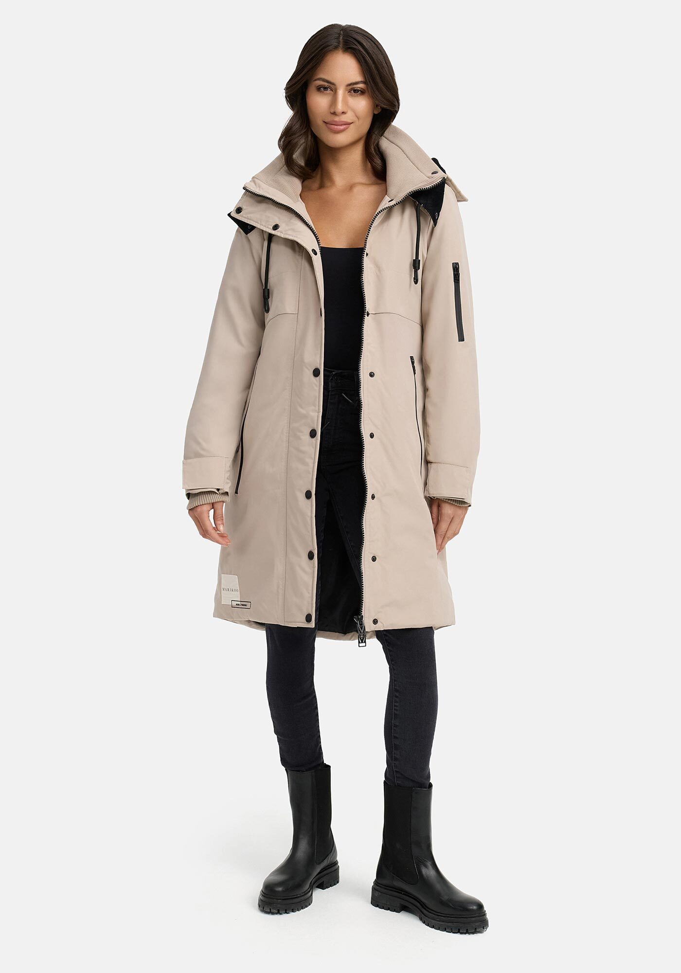 Marikoo Winterjacke Anoukaa langer Parka mit abnehmbarer Kapuze