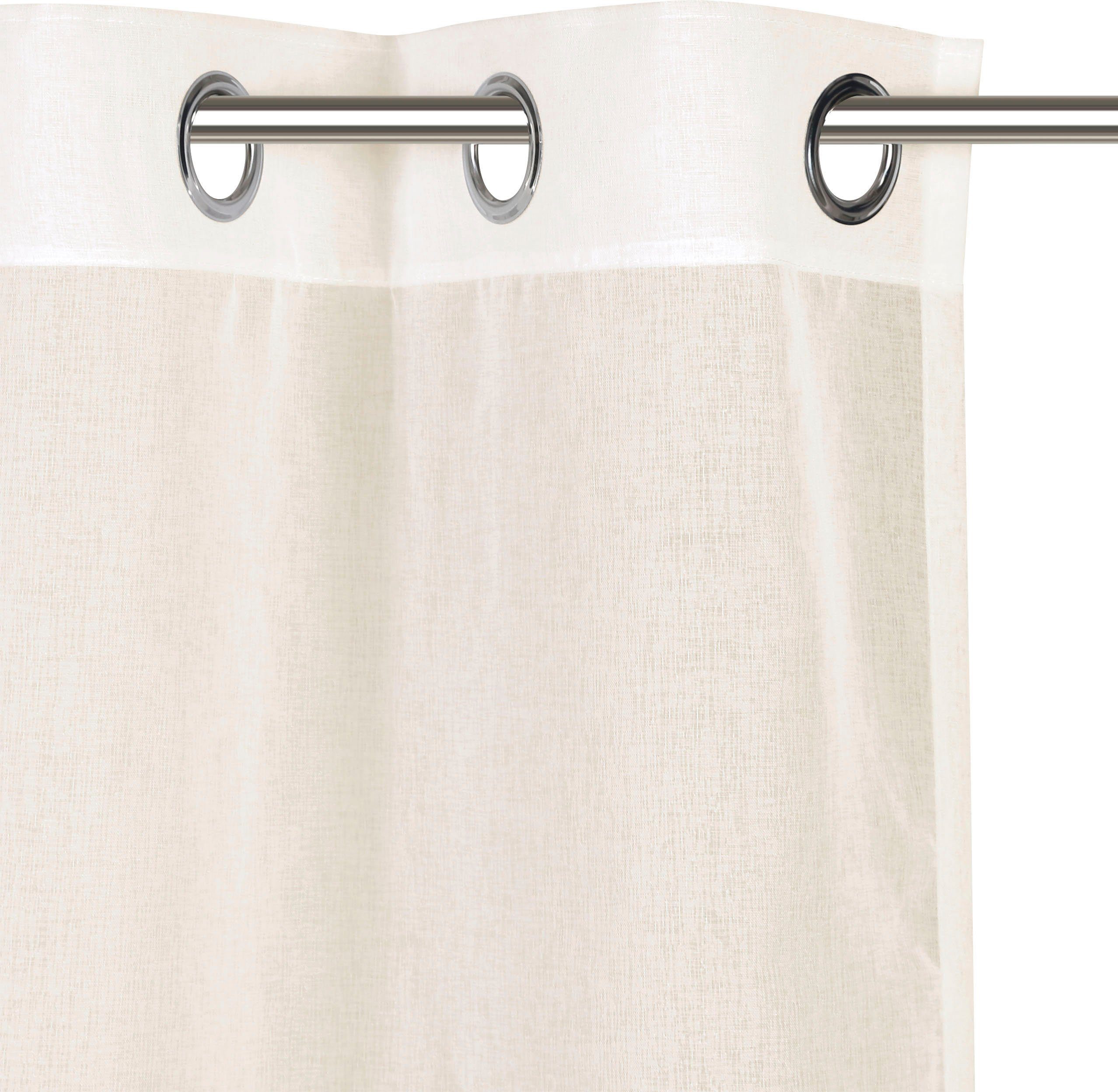 St), Transparent, Polyester Gewebt, Ösen Gardine my home, Dolly, transparent, cream (1