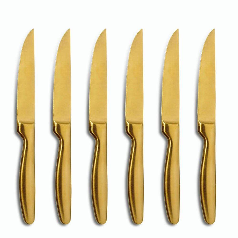 comas Steakmesser BOJ Satin Gold (6 Stück), satin-finish