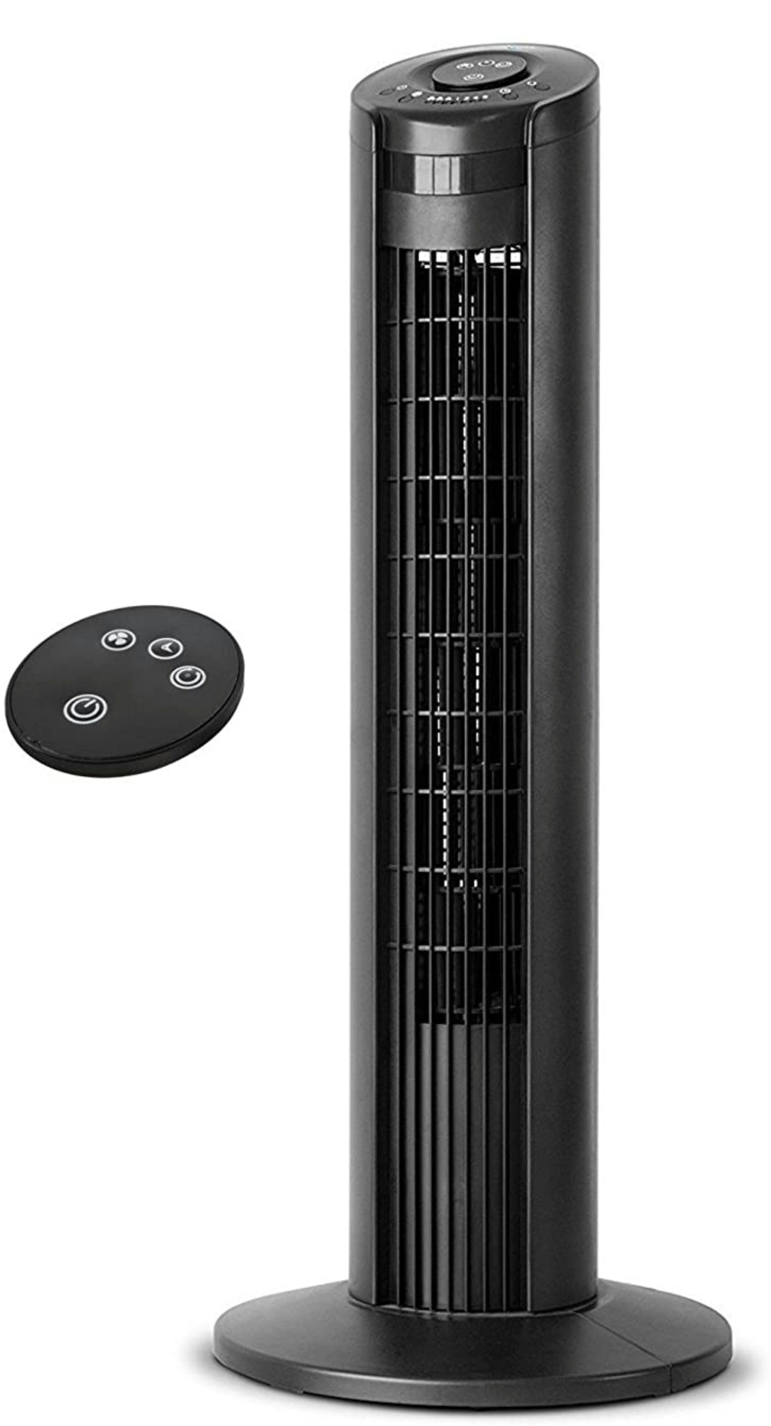 Air Monster Turmventilator Standventilator 80 cm, Höhe: 80cm, mit Fernbedienung, Timer, Oszillationsfunktion, 55 Watt, Farbe: schwarz