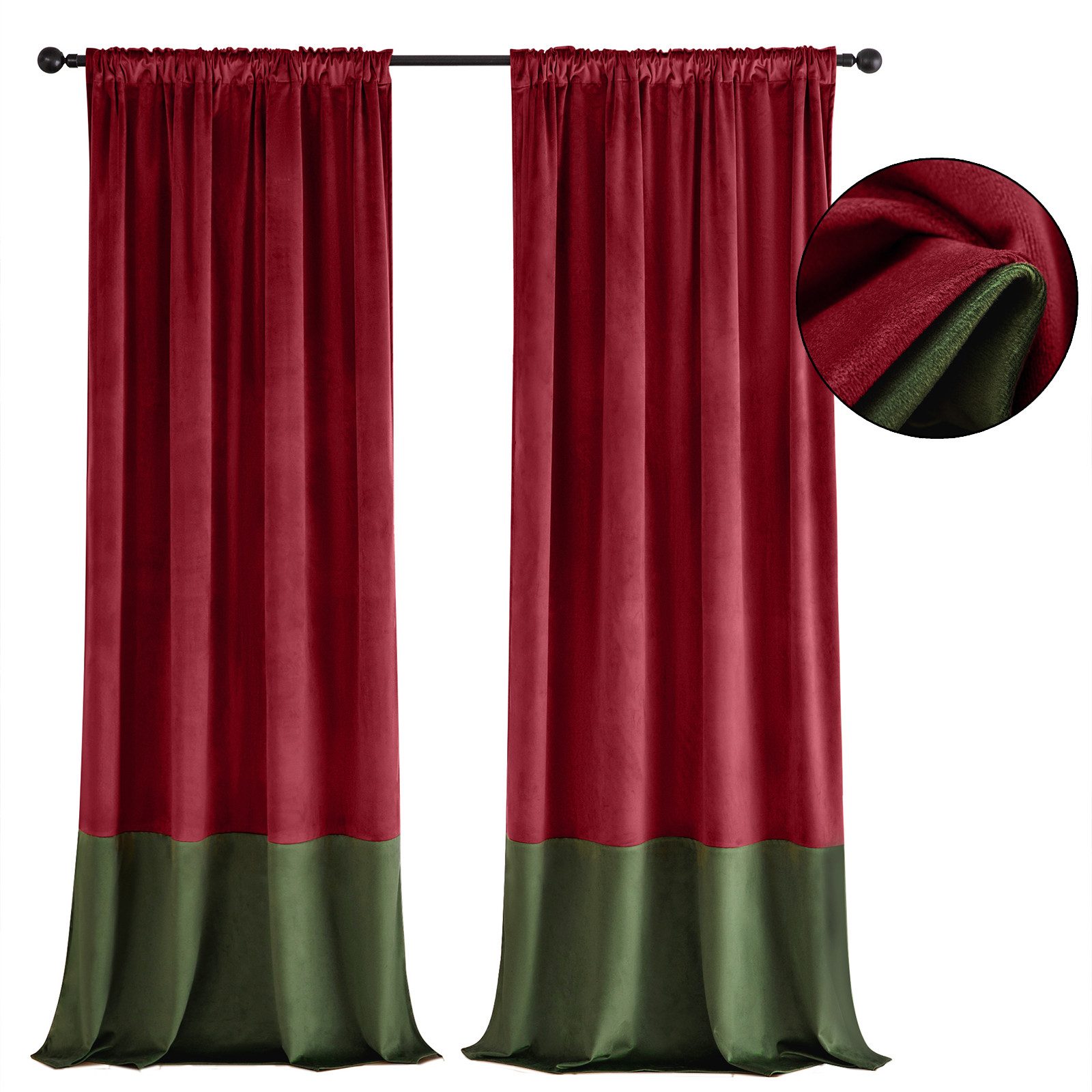 Jibenhome Vorhang Verdunklungsvorhang Blickdicht Samtvorhang Kräuselband St günstig online kaufen