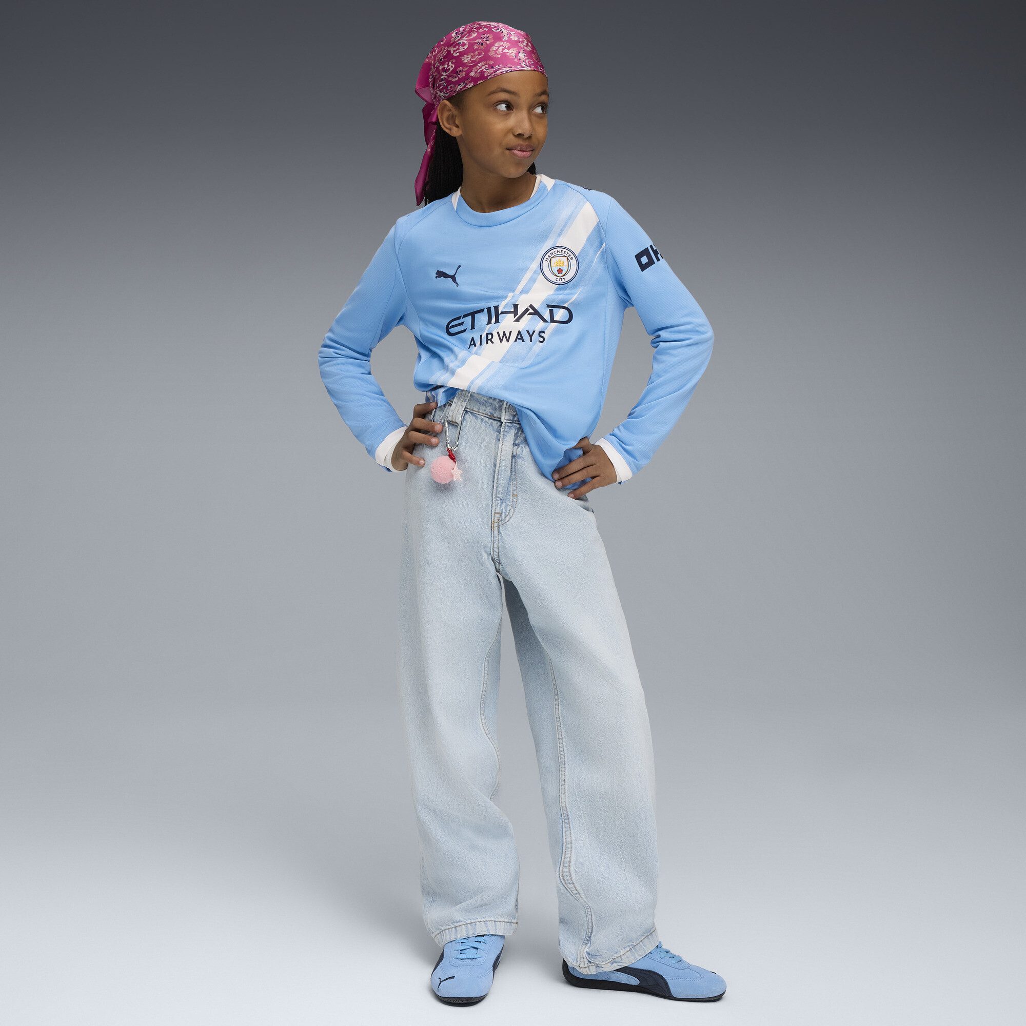 PUMA Trainingsshirt Manchester City 25/26 Langarm-Heimtrikot Jugendliche